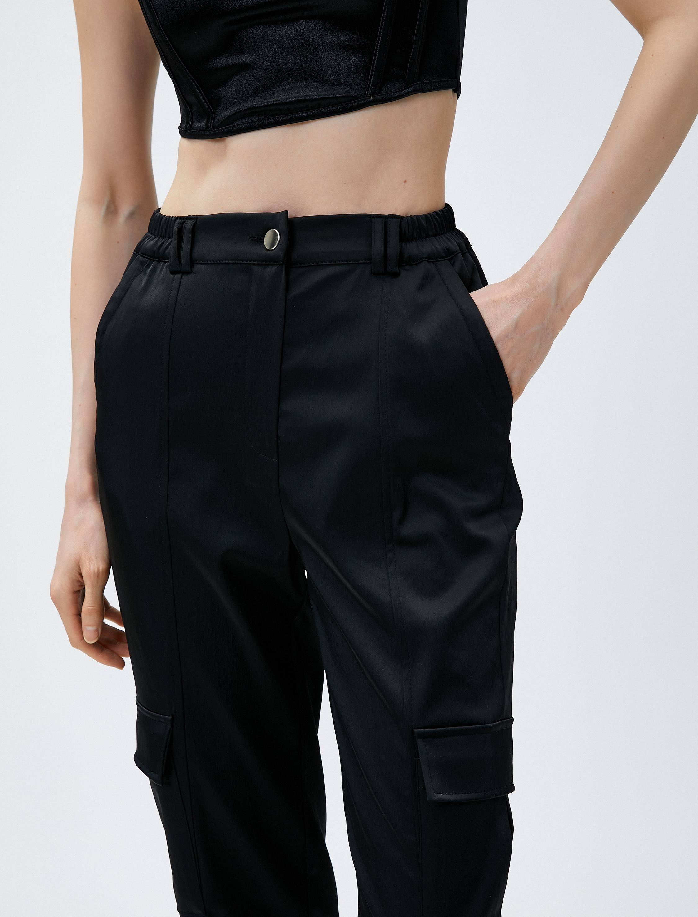   Jogger Kargo Pantolon Cepli Nervürlü