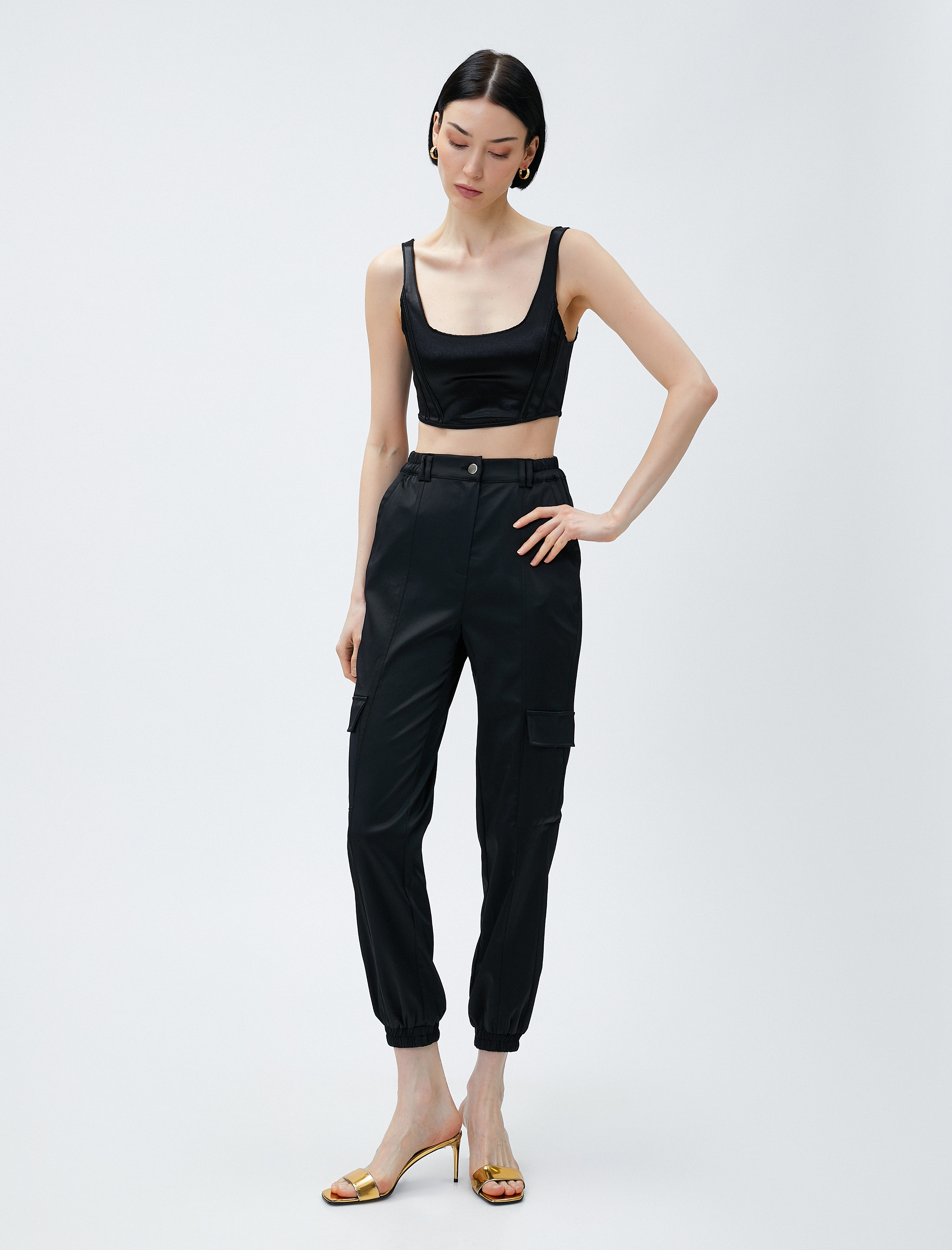   Jogger Kargo Pantolon Cepli Nervürlü