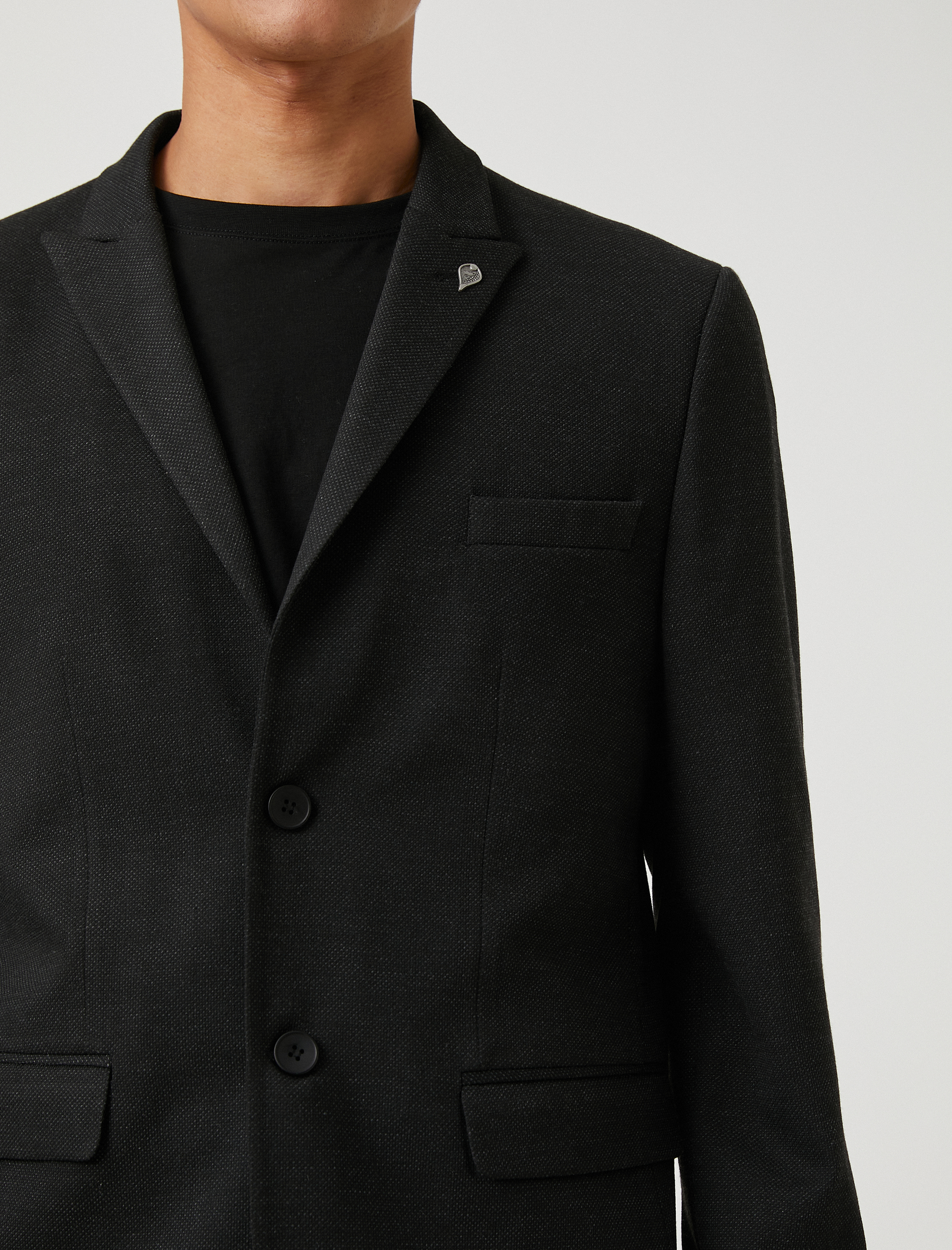   Basic Blazer Ceket Broş Detaylı Düğmeli Cepli