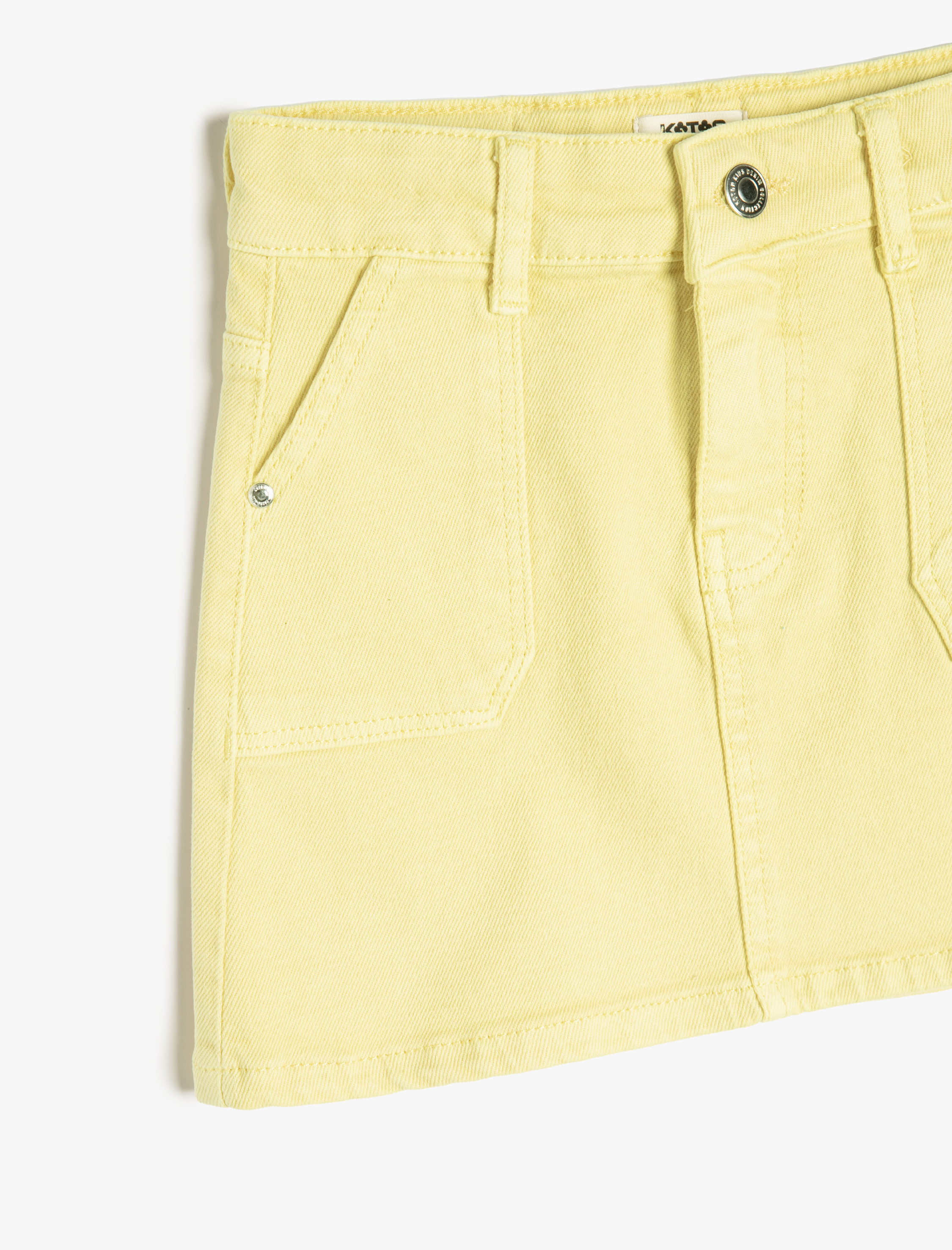 Kız Çocuk Kot Etek Mini Boy Cepli Pamuklu Beli Ayarlanabilir Lastikli