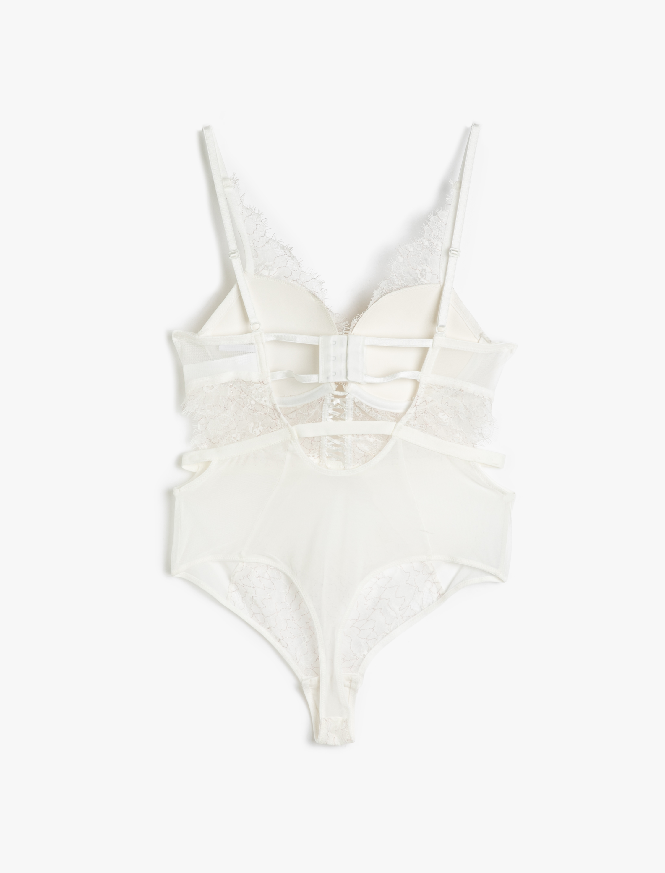 Bridal Bodysuit Dantelli Balenli Kaplı