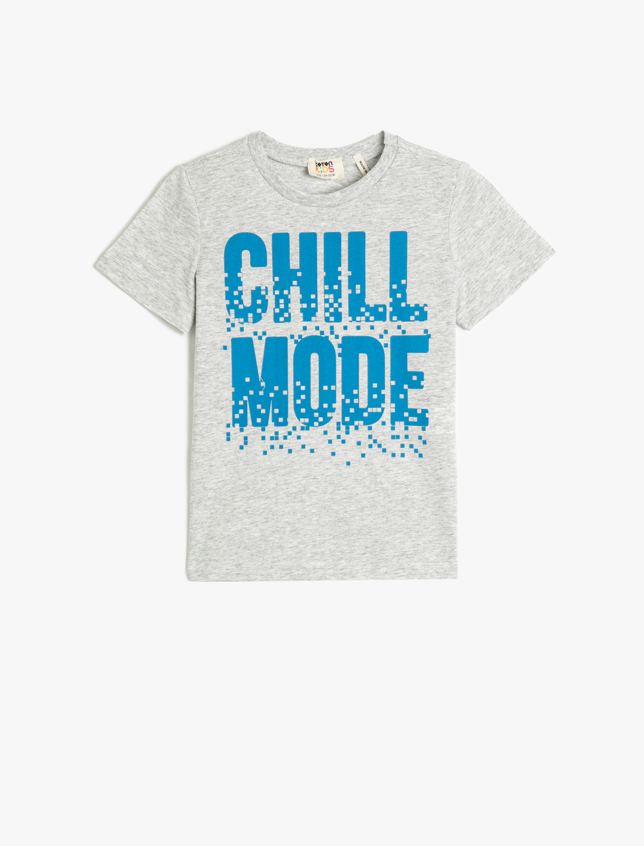  Erkek Çocuk Tişört Kısa Kollu Bisiklet Yaka Baskılı Pamuklu