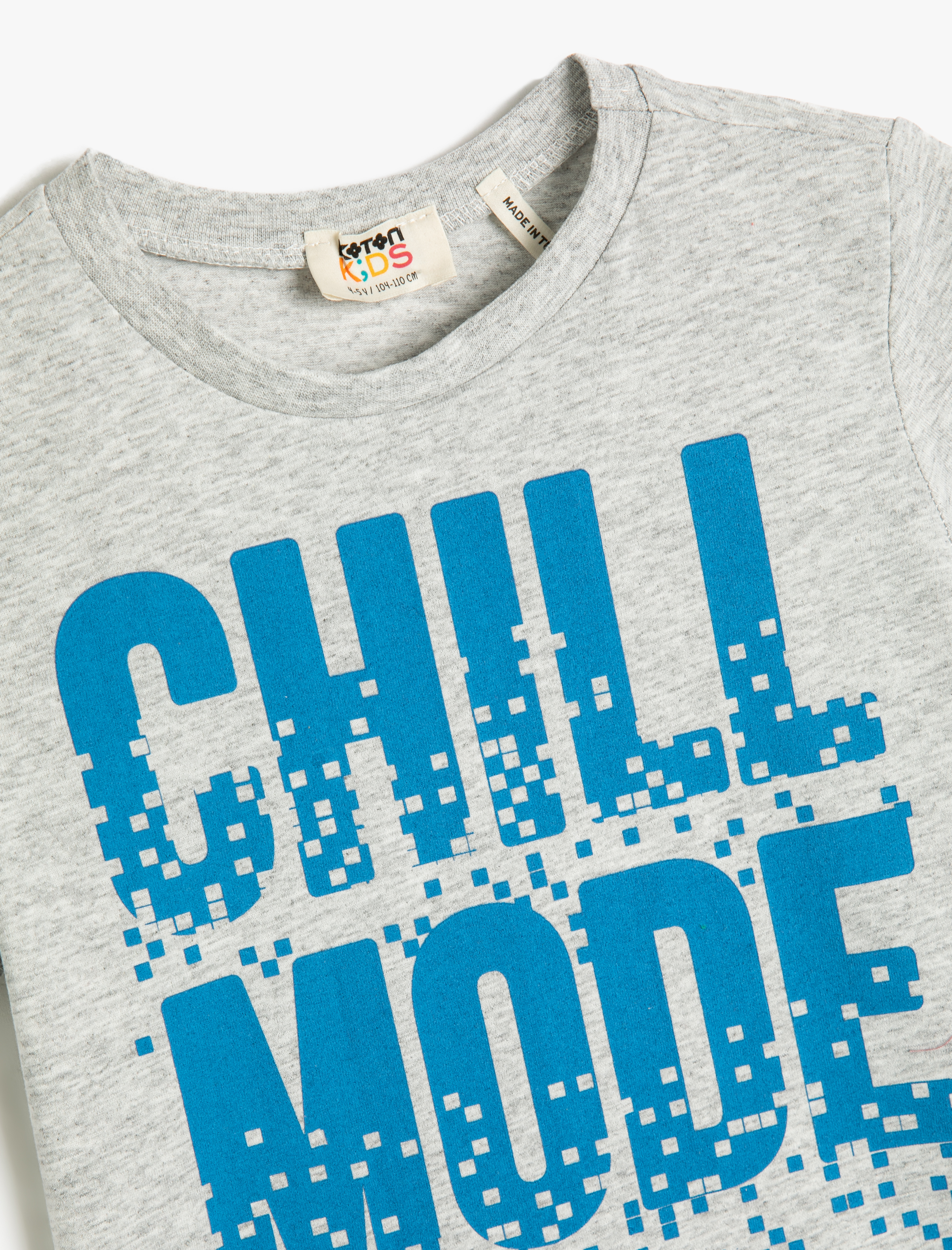  Erkek Çocuk Tişört Kısa Kollu Bisiklet Yaka Baskılı Pamuklu