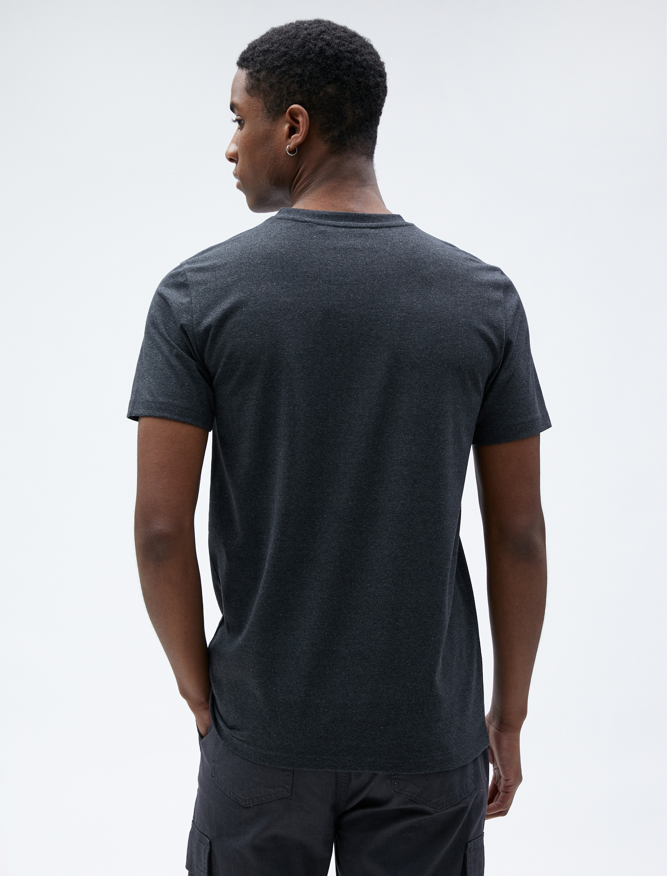 Basic Tişört Bisiklet Yaka Kısa Kollu Dar Kesim