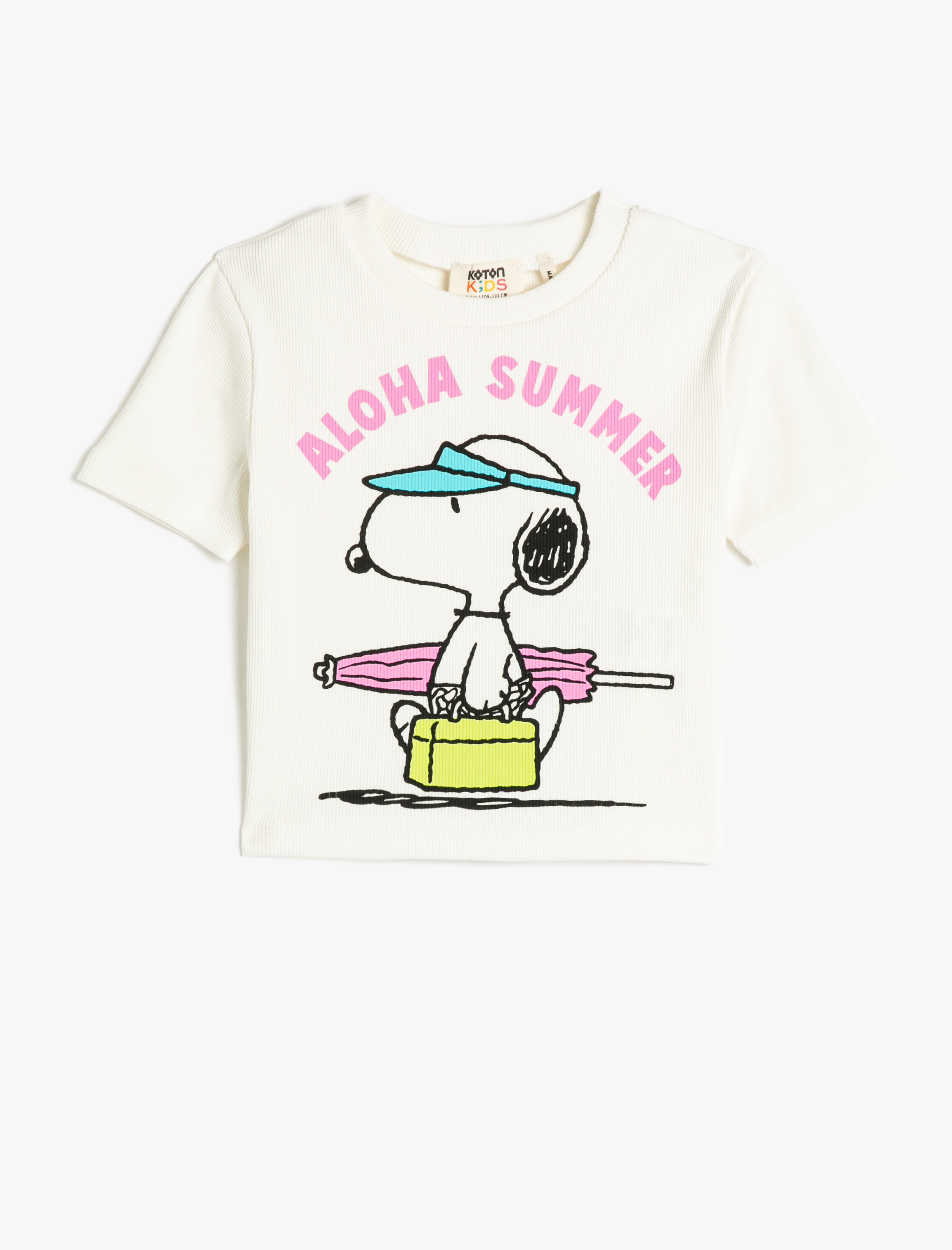 Kız Çocuk Snoopy Tişört Lisanslı Kısa Kollu Bisiklet Yaka Pamuklu