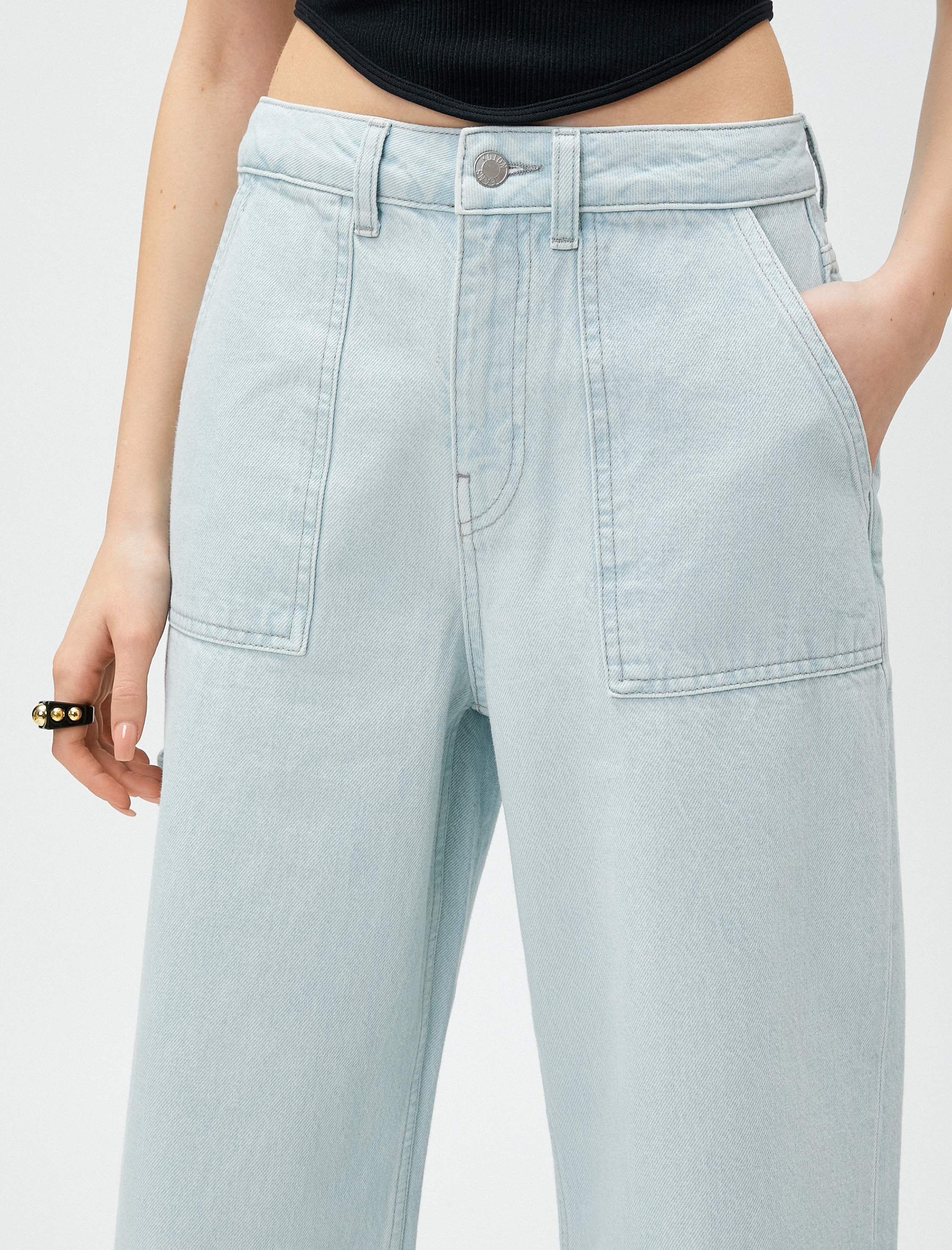   Düz Paça Kot Pantolon Yüksek Bel - Eve Jeans