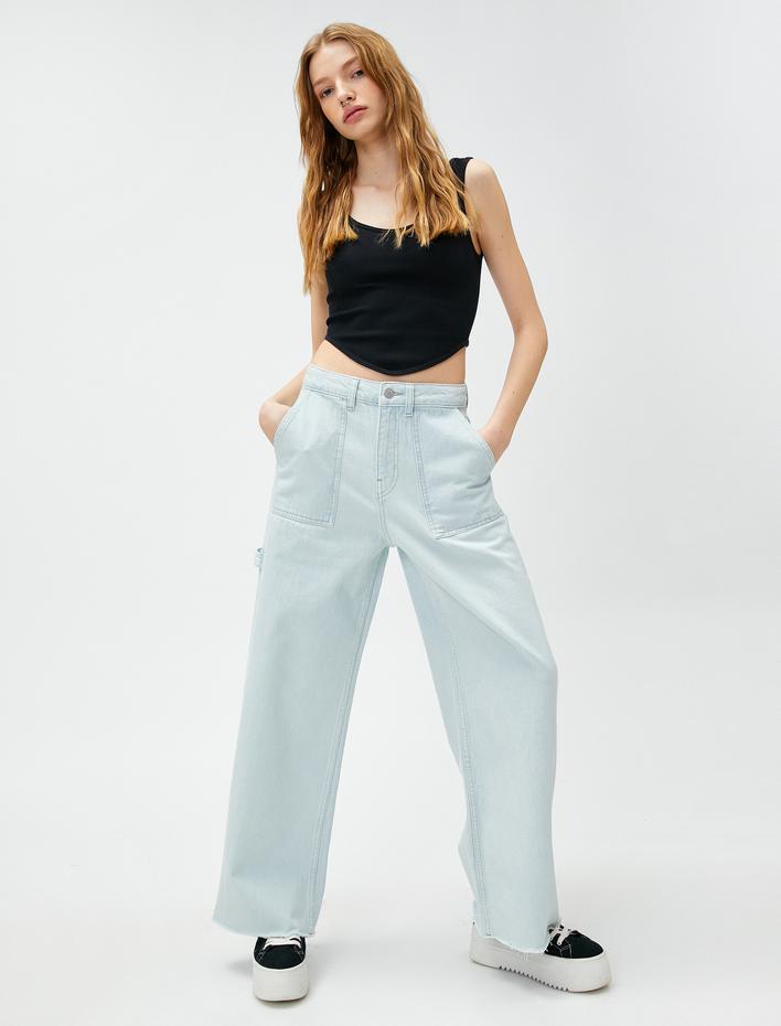  Düz Paça Kot Pantolon Yüksek Bel - Eve Jeans