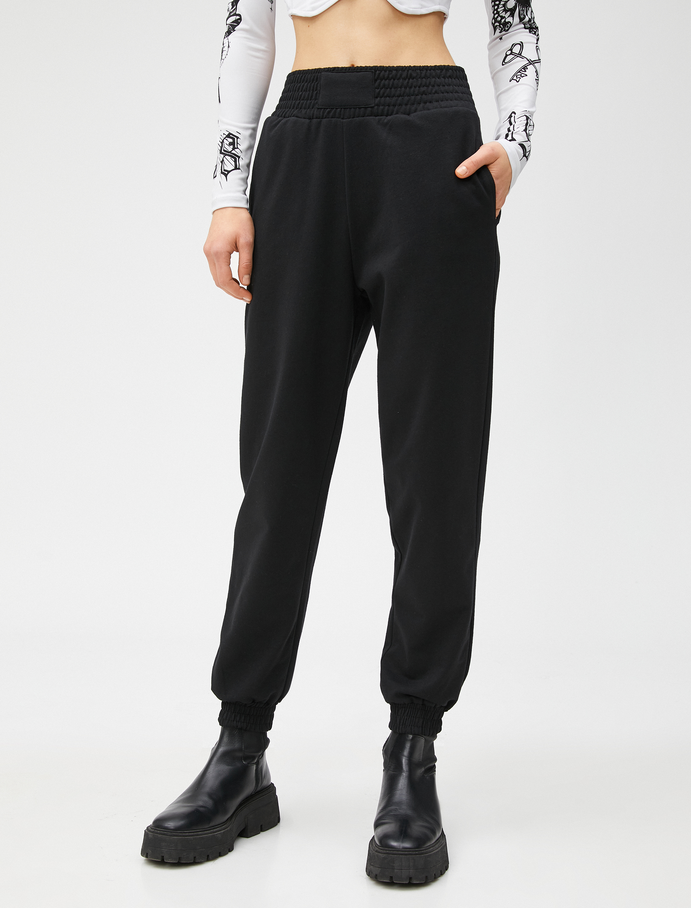   Jogger Eşofman Altı Yüksek Bel Cep Detaylı