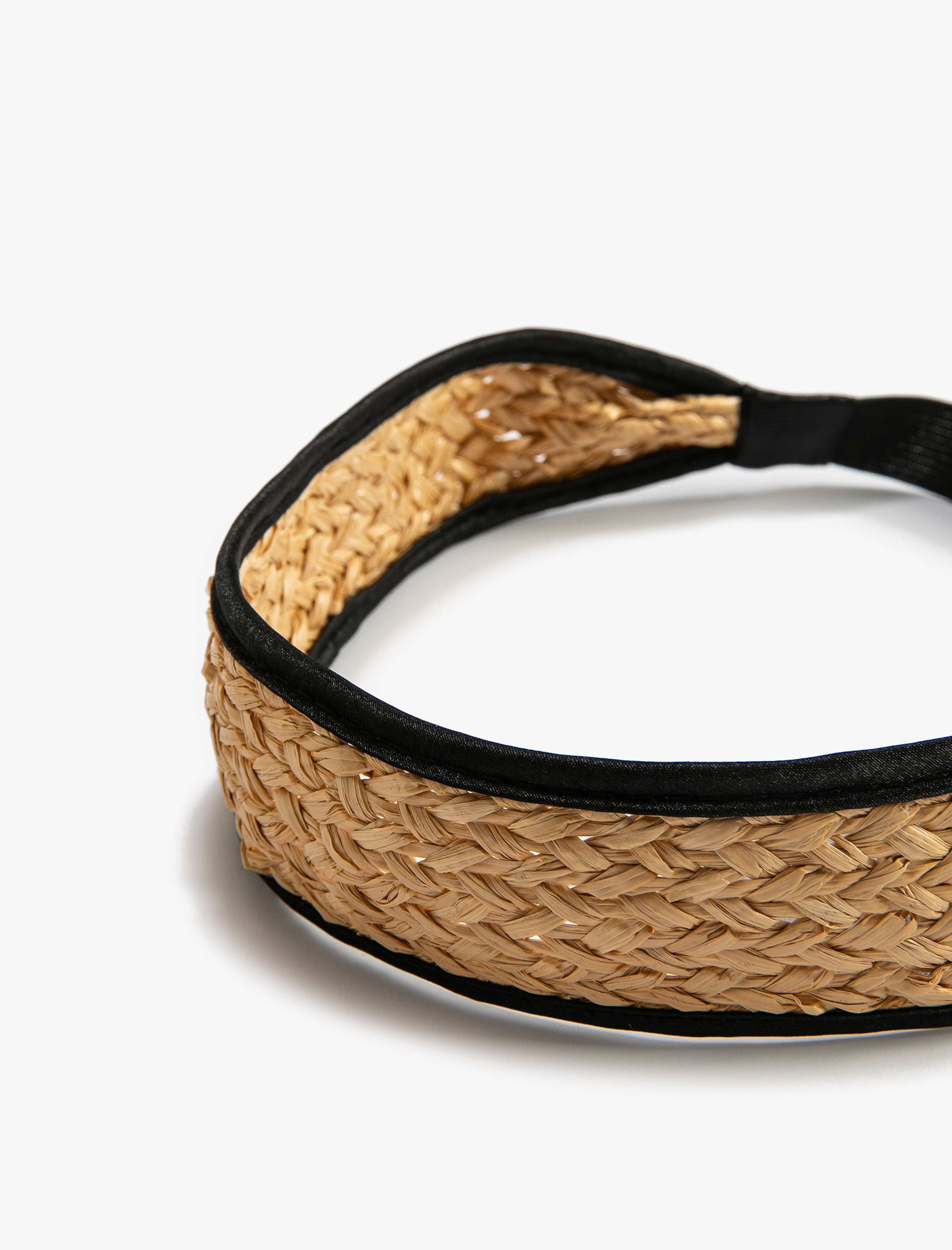  Kadın Hasır Saç Bandı Dokulu Kalın Lastik Detaylı