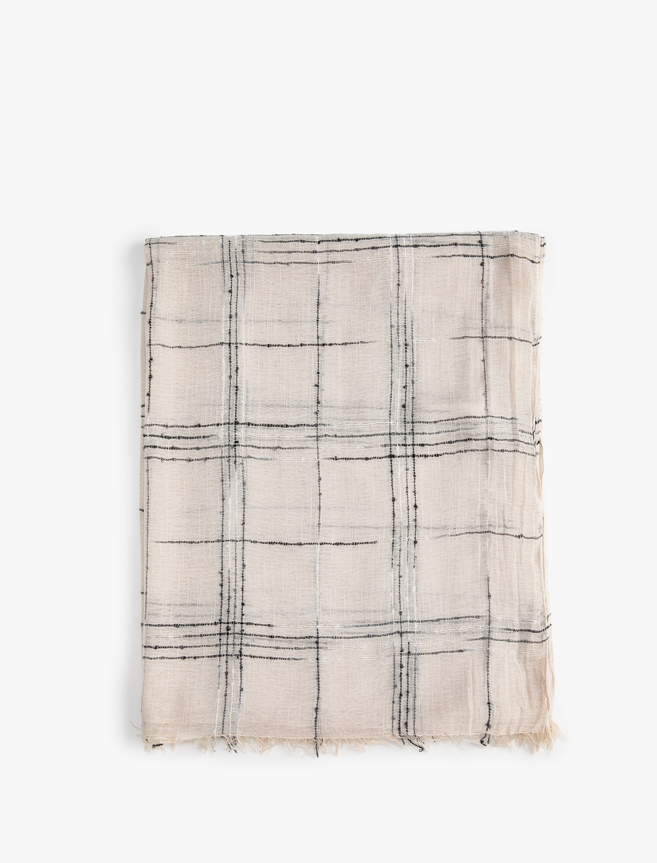  Kadın Çizgili Şal Püskül Detaylı