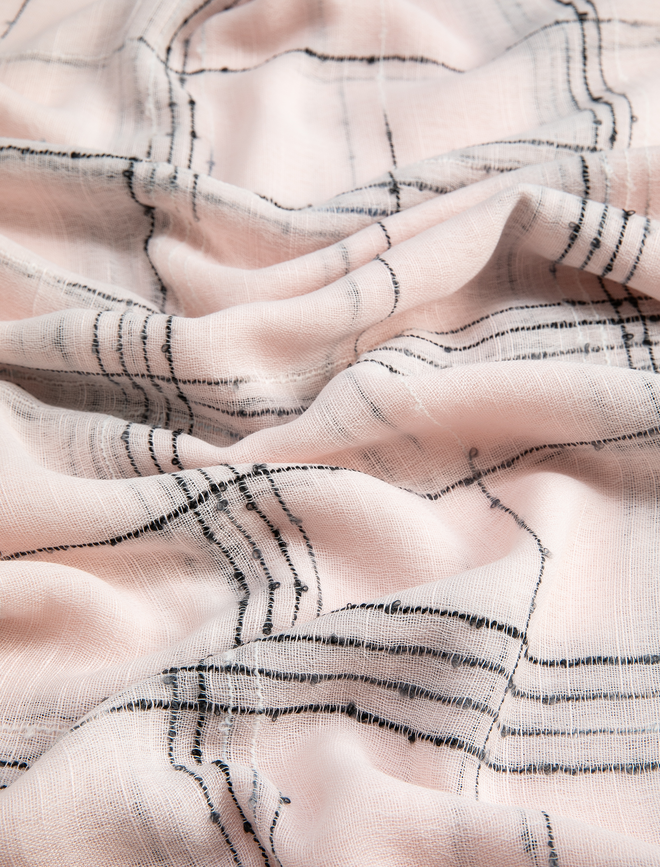 Kadın Çizgili Şal Püskül Detaylı