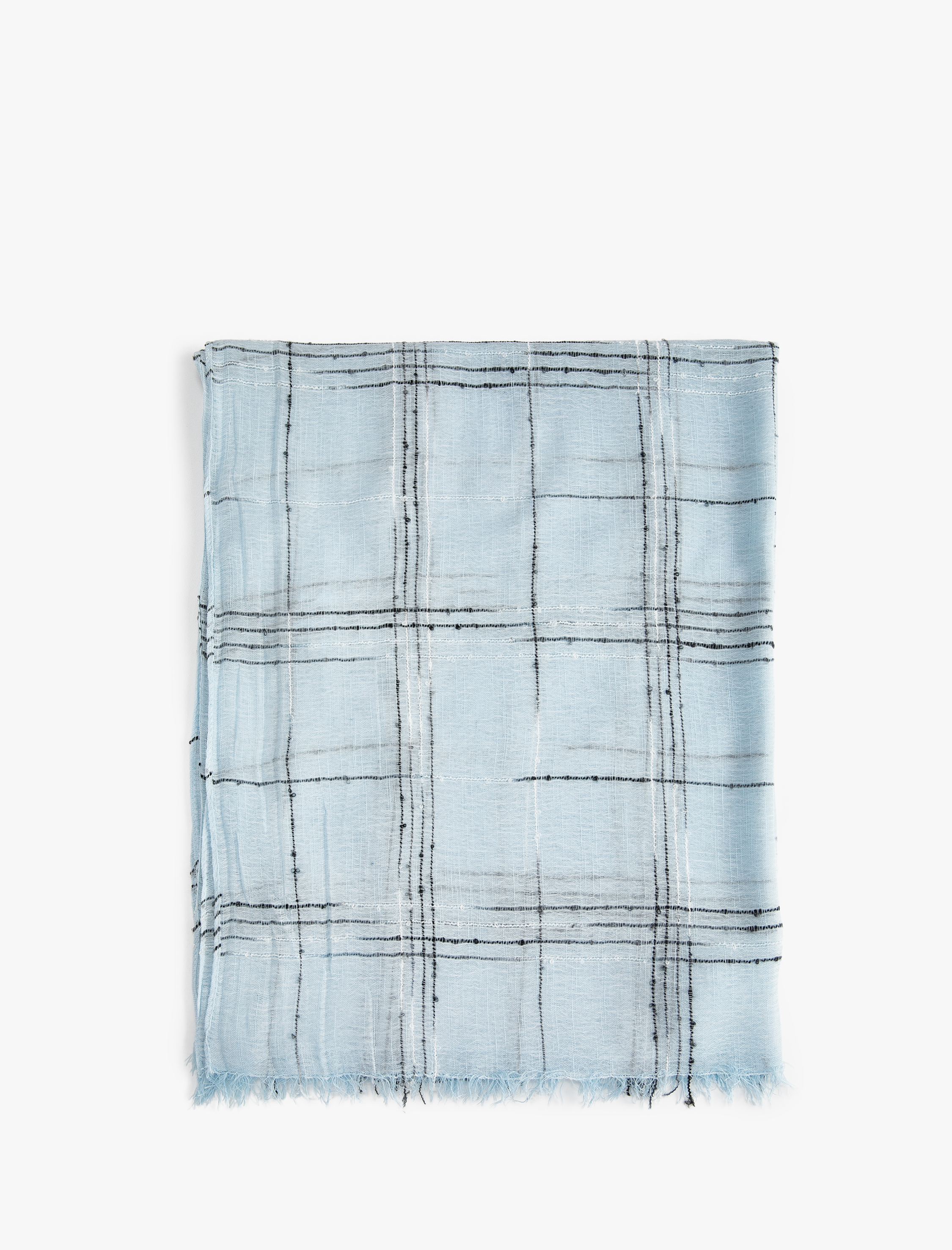  Kadın Çizgili Şal Püskül Detaylı