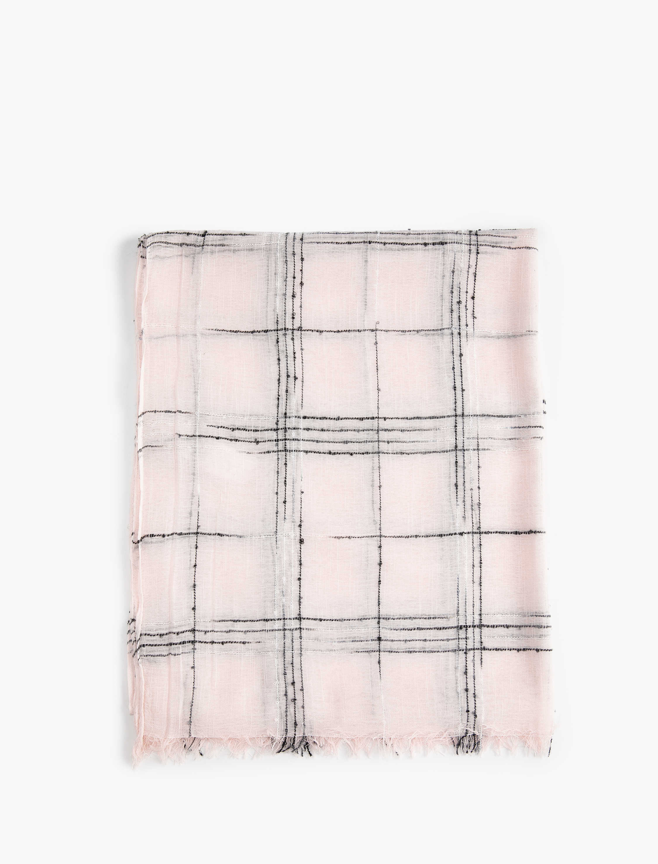 Kadın Çizgili Şal Püskül Detaylı