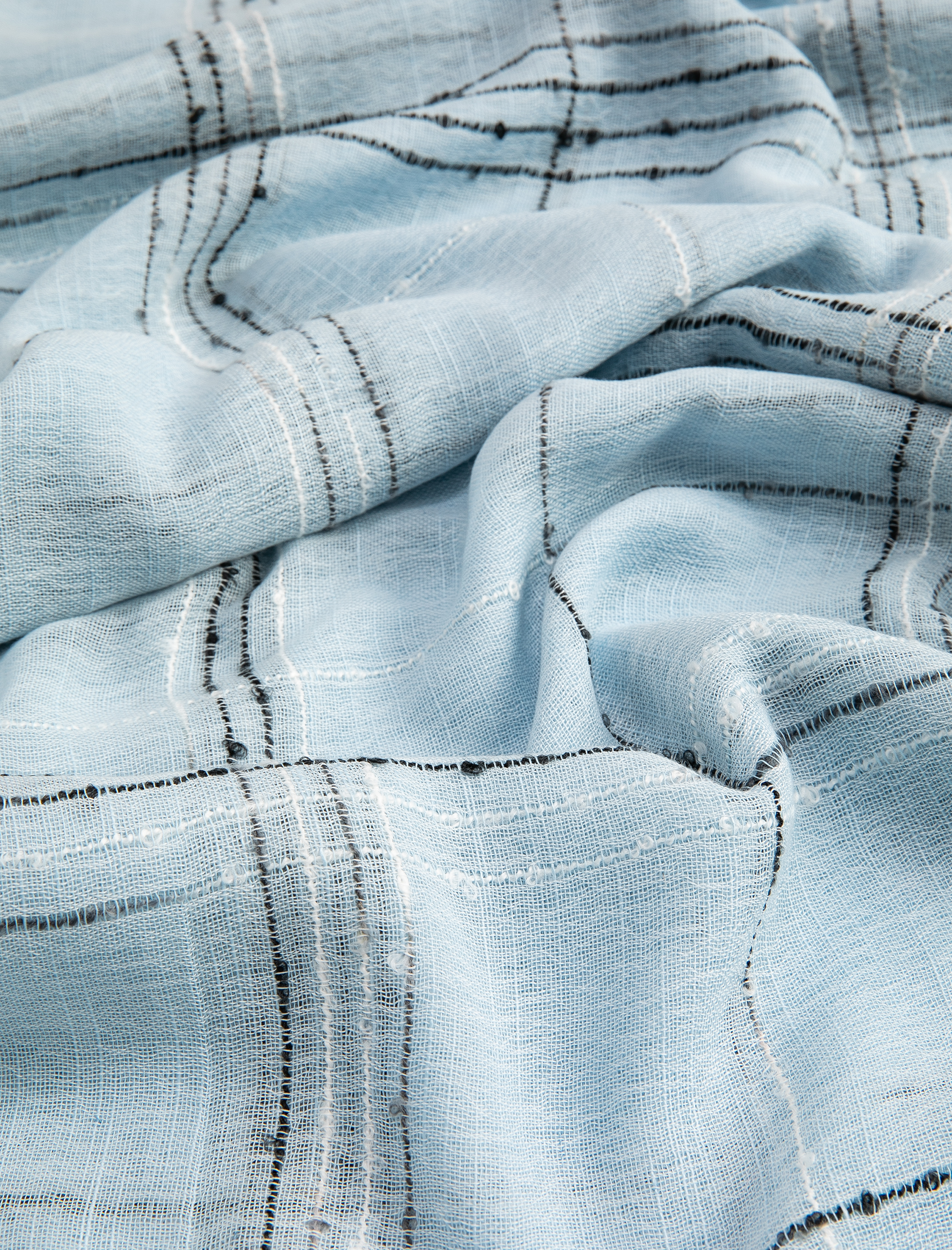  Kadın Çizgili Şal Püskül Detaylı