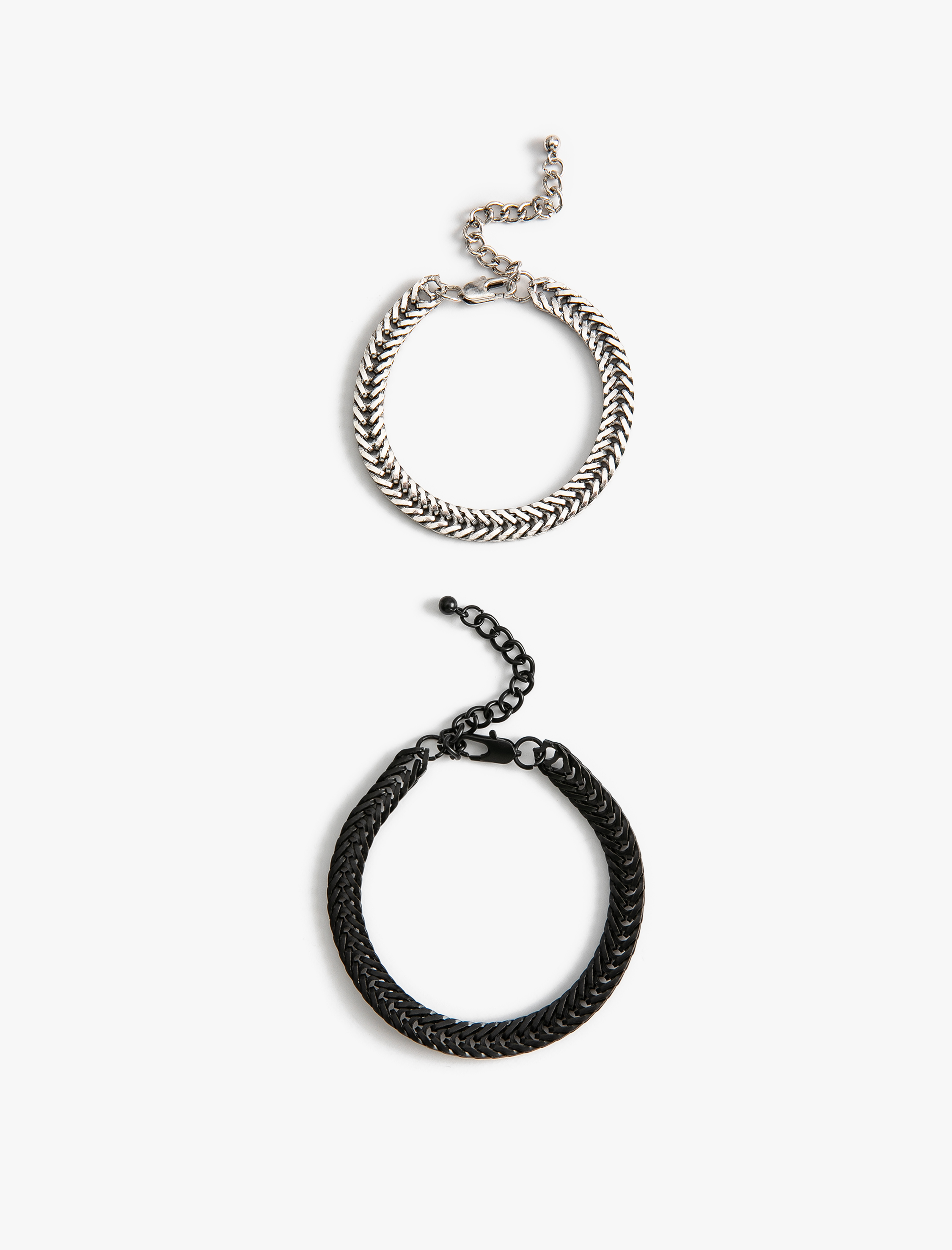  Erkek İkili Zincir Bileklik Seti Çok Renkli