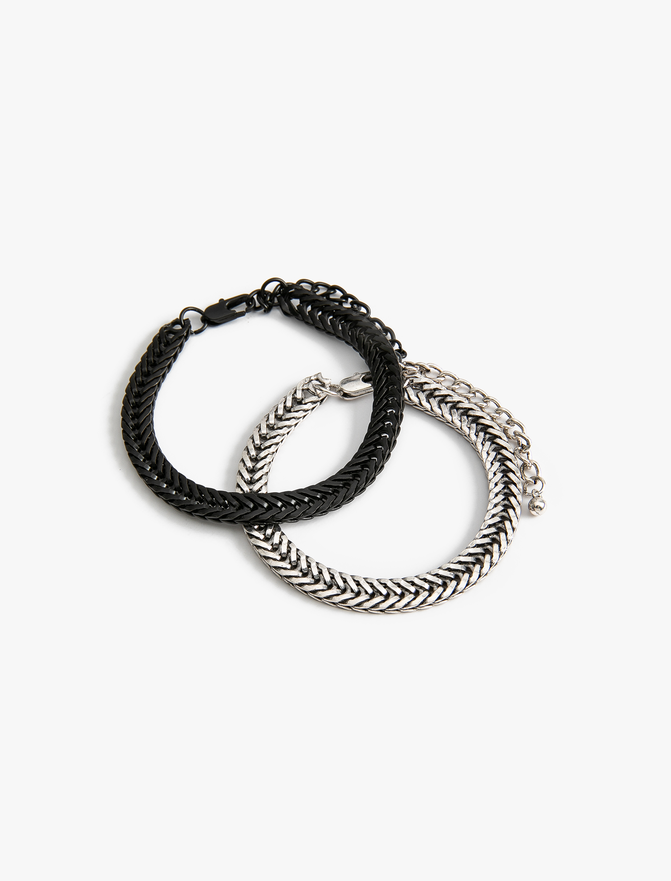  Erkek İkili Zincir Bileklik Seti Çok Renkli