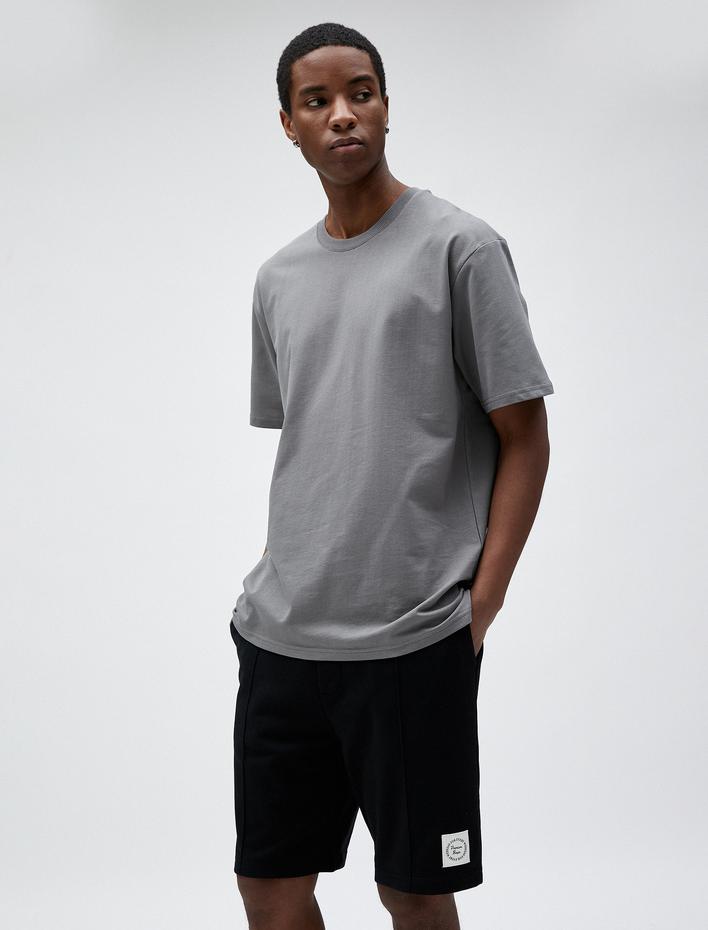  Beli Bağcıklı Şort Cep Detaylı Nervürlü Etiketli