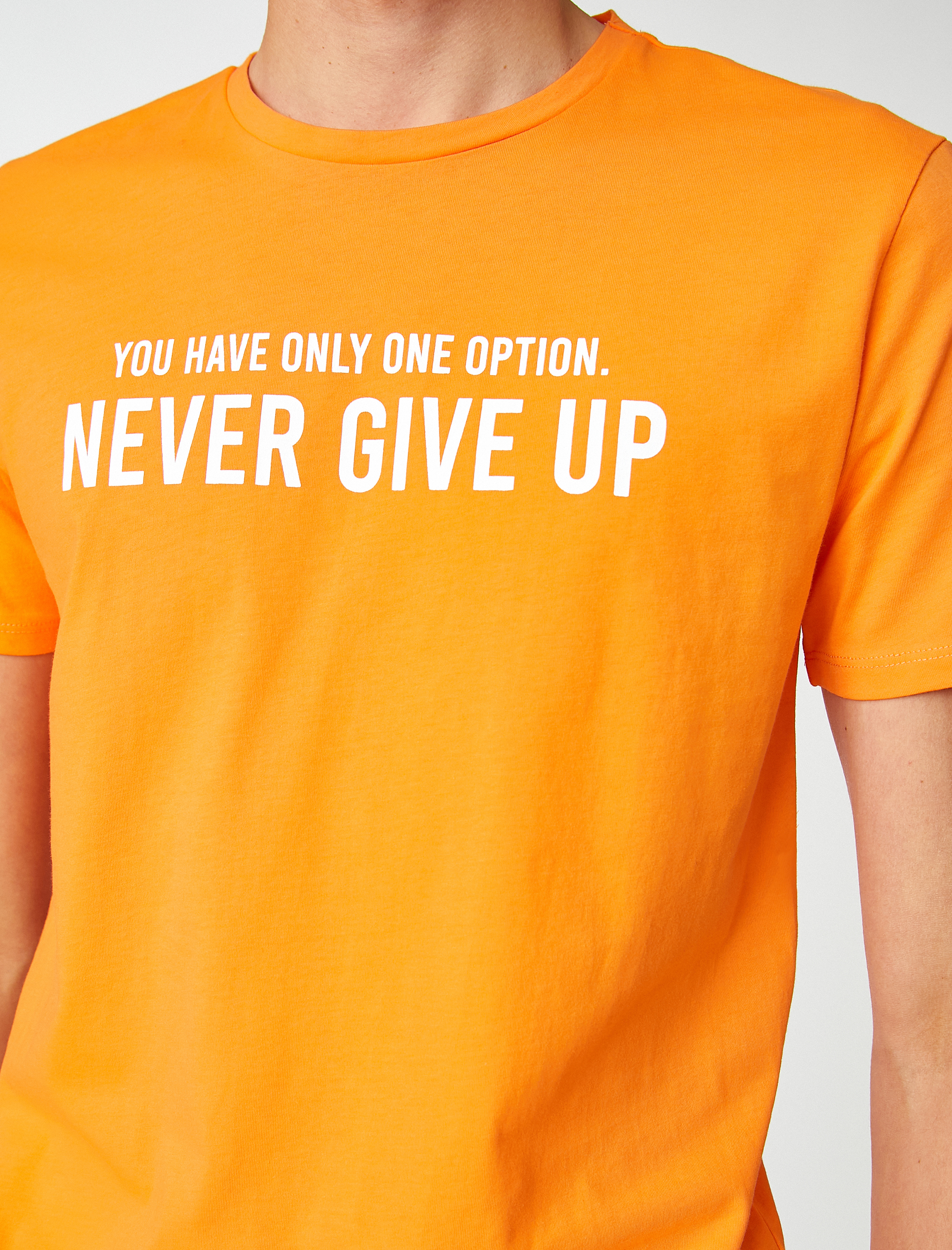   Spor Tişört Slogan Baskılı Bisiklet Yaka Kısa Kollu