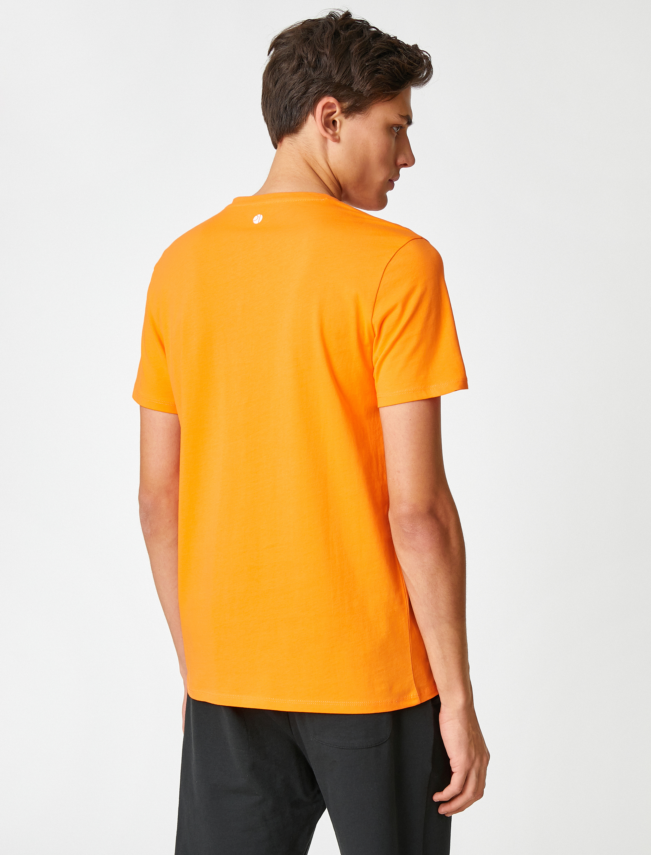   Spor Tişört Slogan Baskılı Bisiklet Yaka Kısa Kollu