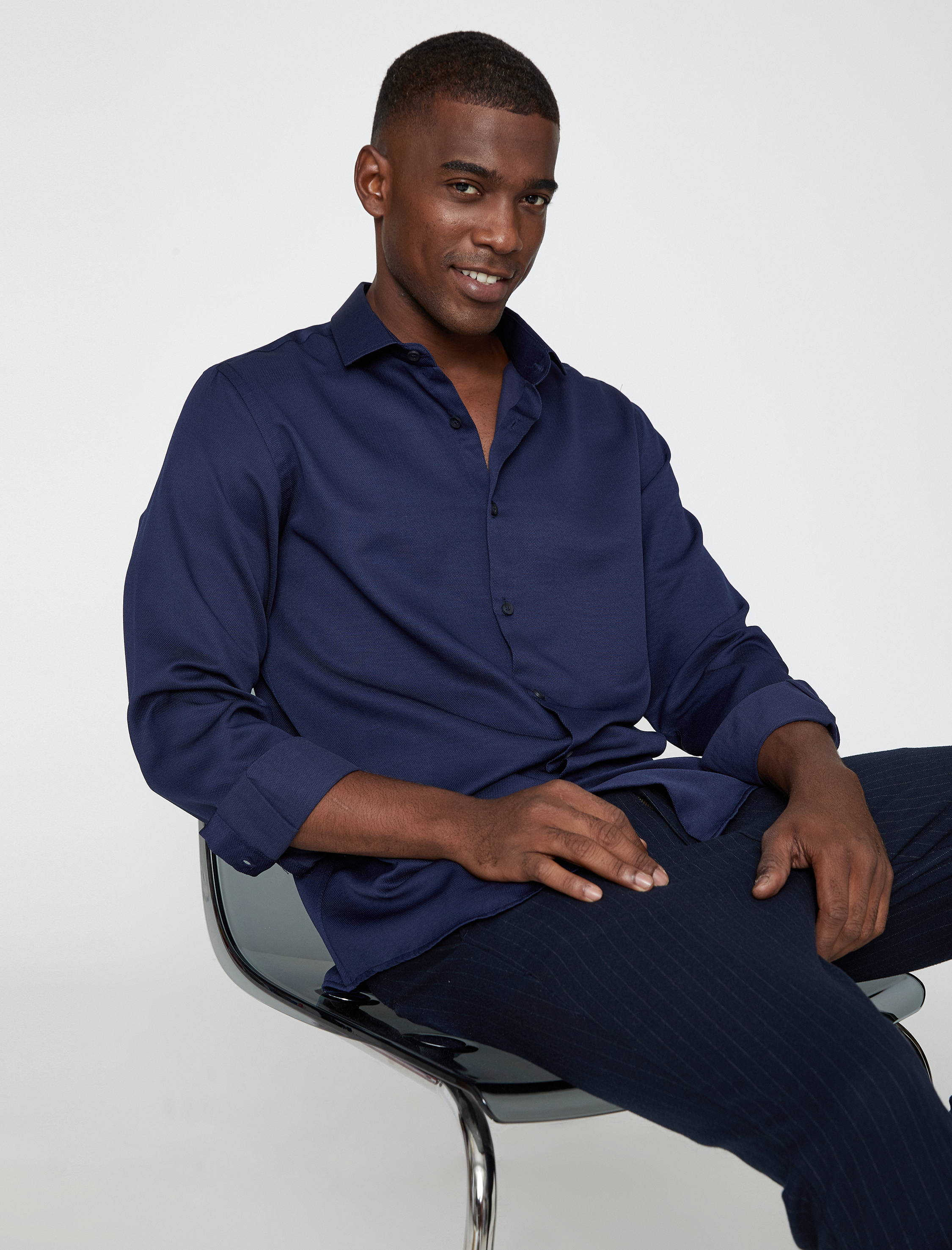   Basic Gömlek Klasik Manşet Yaka Uzun Kollu Non Iron