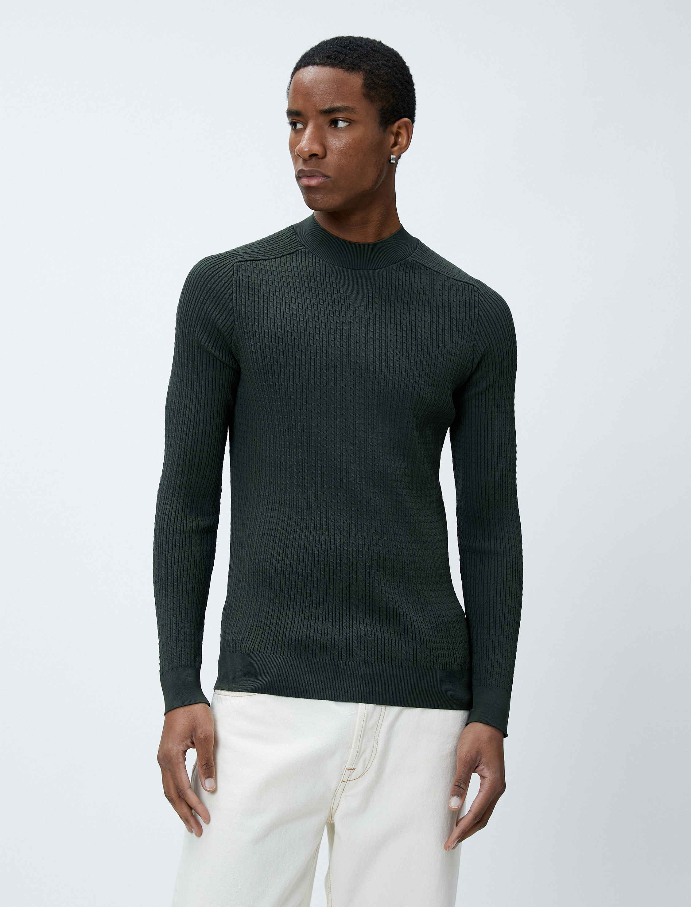   Triko Kazak Dokulu Bisiklet Yaka Dar Kesim