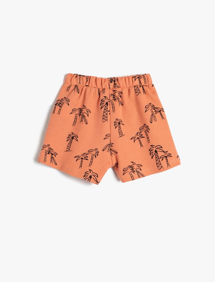 Erkek Bebek Şort Basic Beli Bağlamalı Cepli Pamuklu