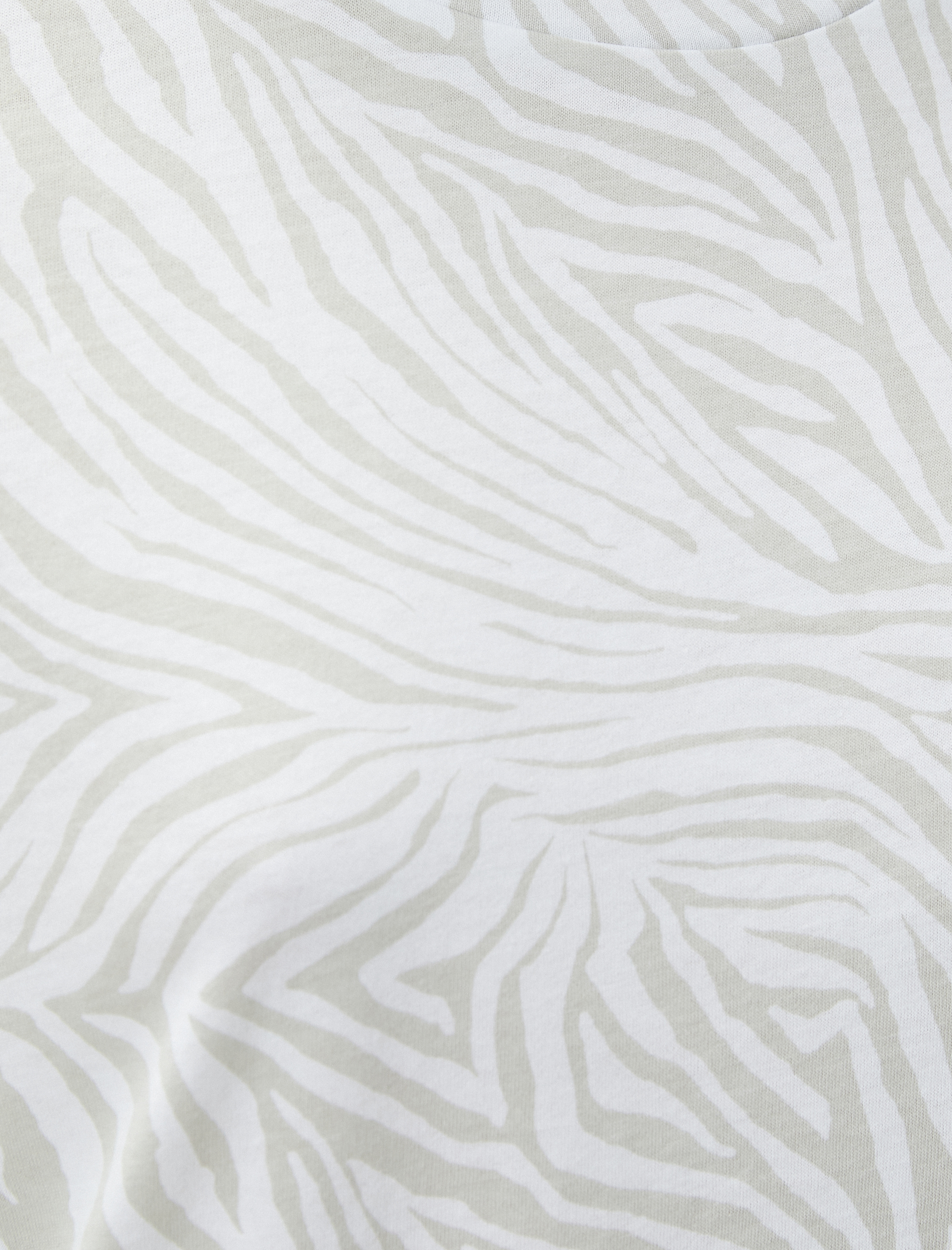   Zebra Desenli Tişört Pamuklu Kısa Kollu