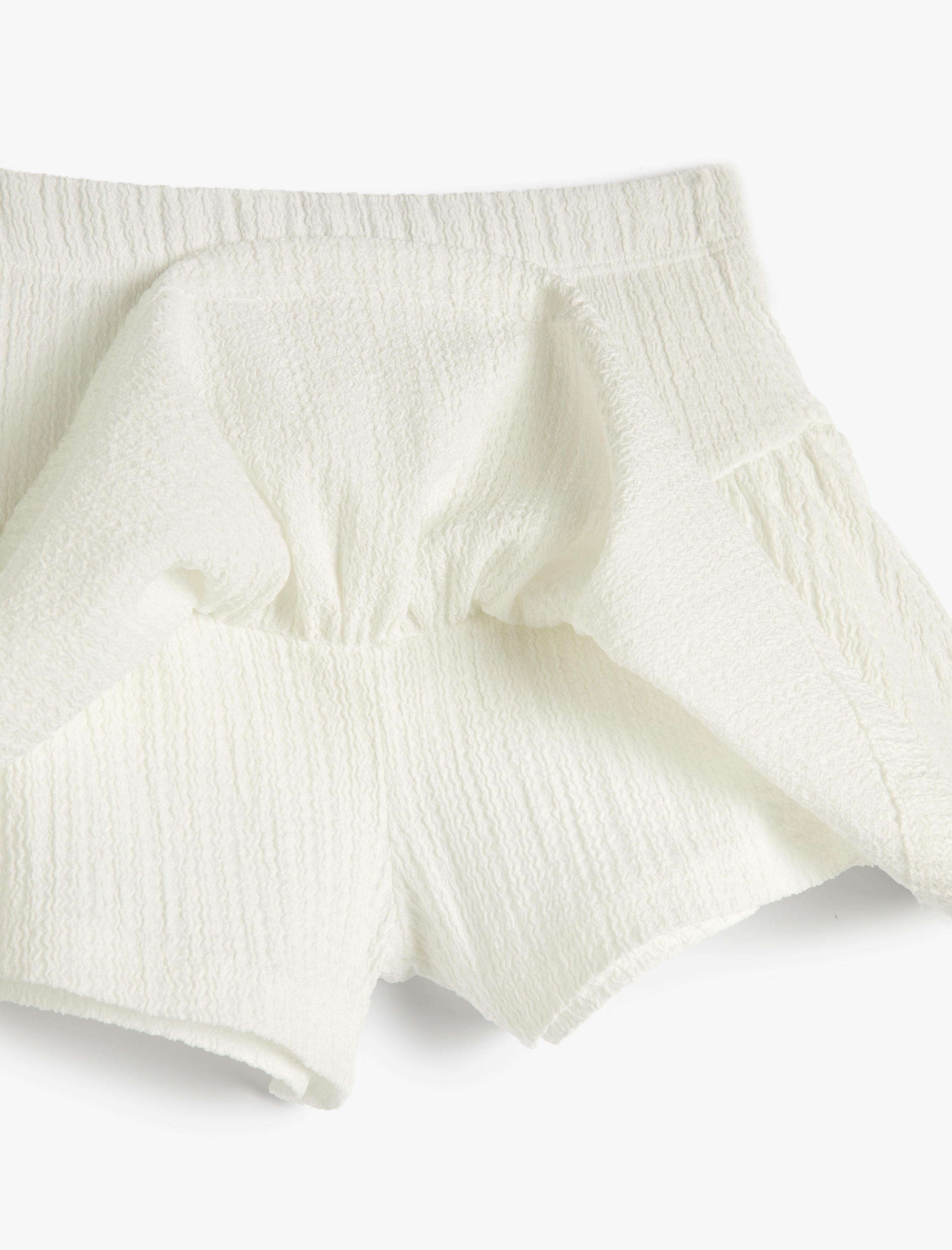  Kız Çocuk Şort Etek Beli Lastikli Dokulu