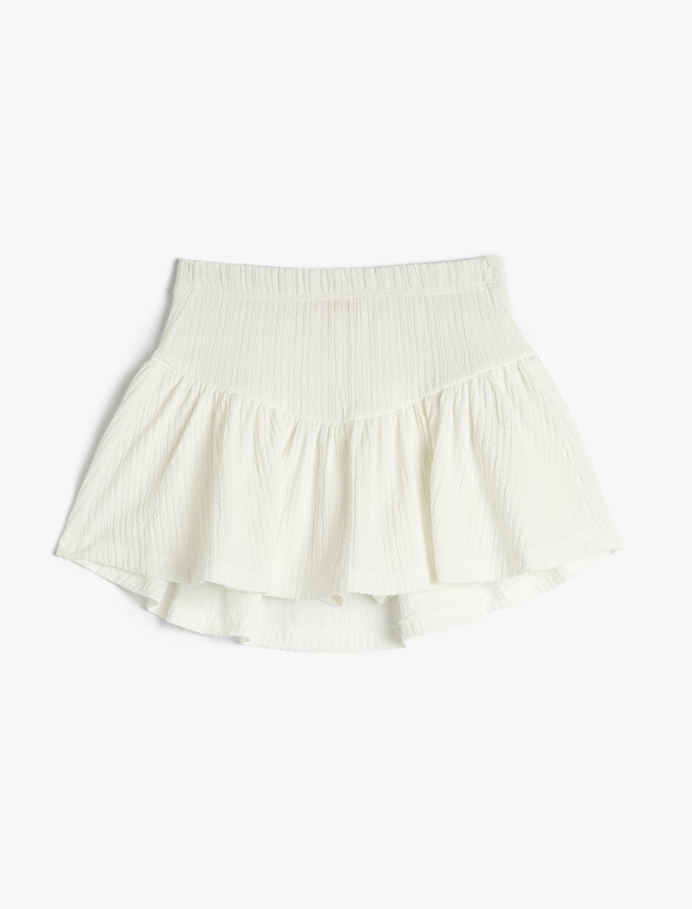  Kız Çocuk Şort Etek Beli Lastikli Dokulu