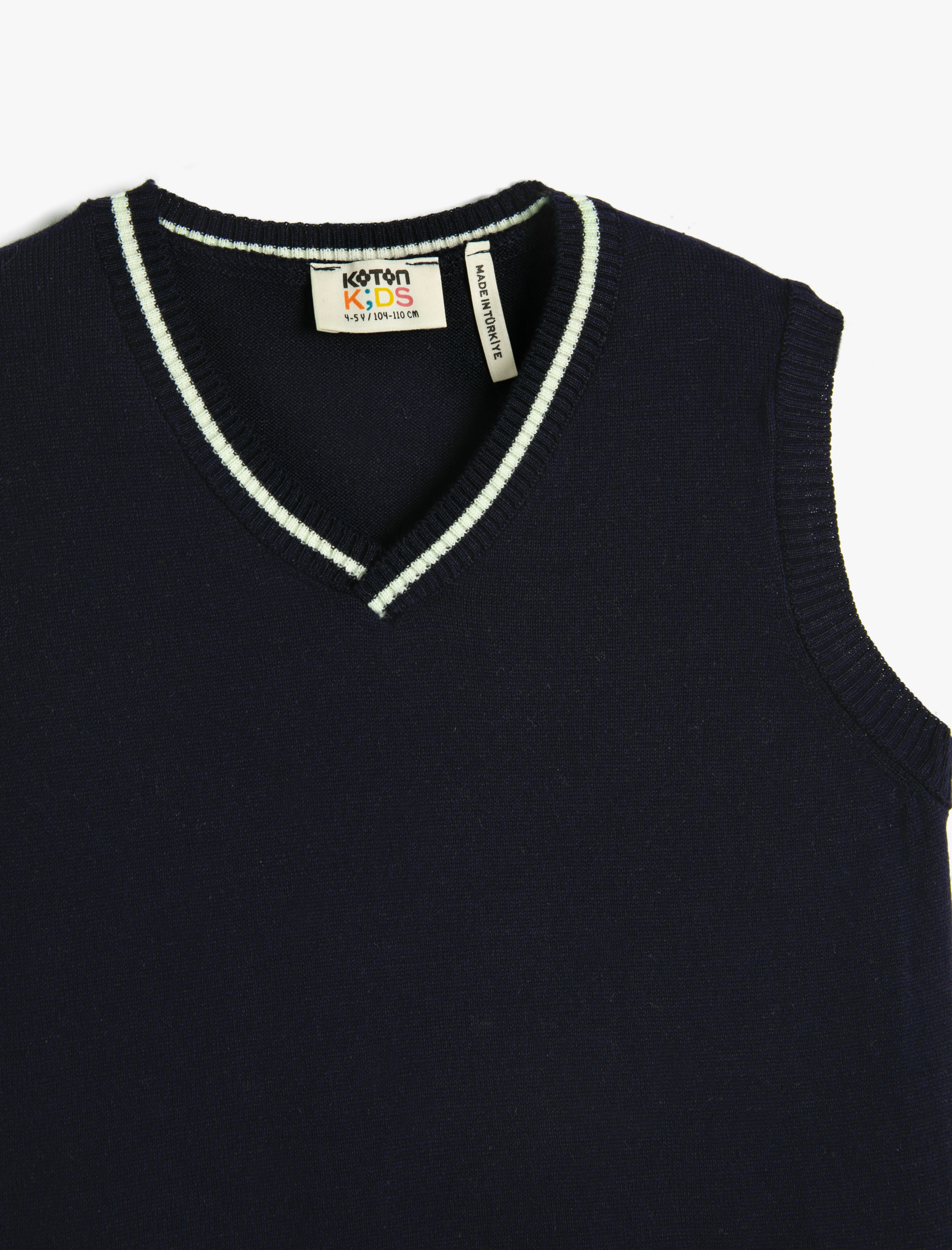  Erkek Çocuk Süveter V Yaka Çizgi Detaylı