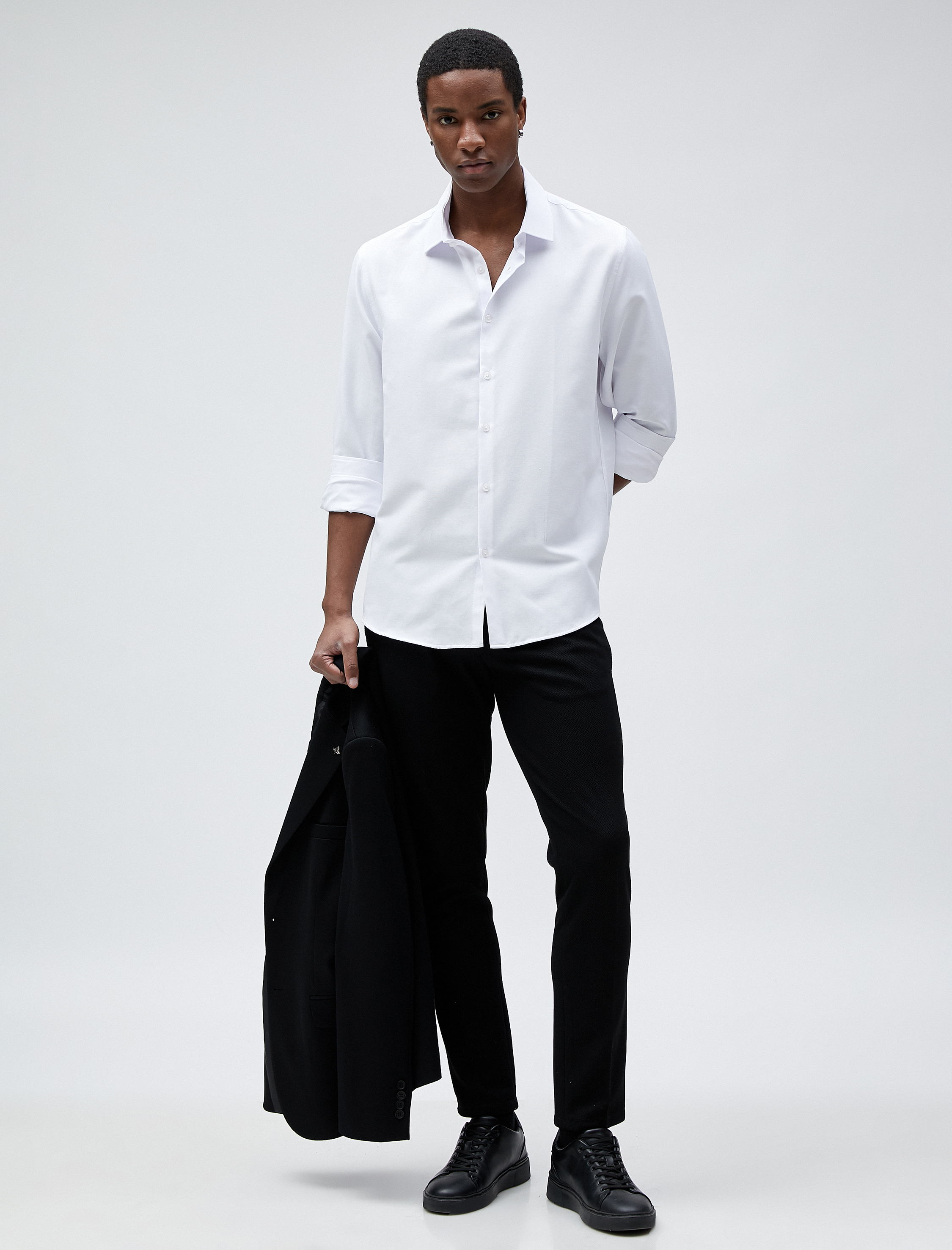   Spor Gömlek Slim Fit Klasik Yaka Uzun Kollu Non Iron