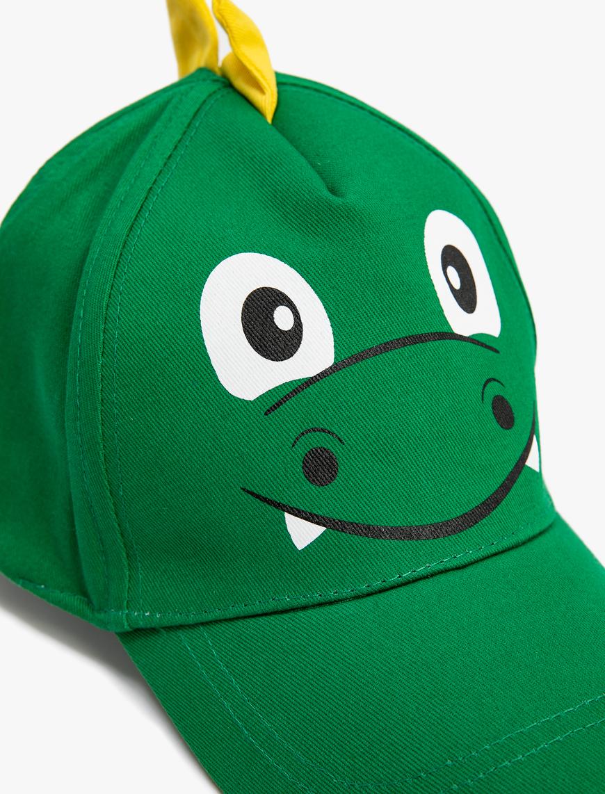 Erkek Çocuk Dinozor Şapka Aplike Detaylı Pamuklu