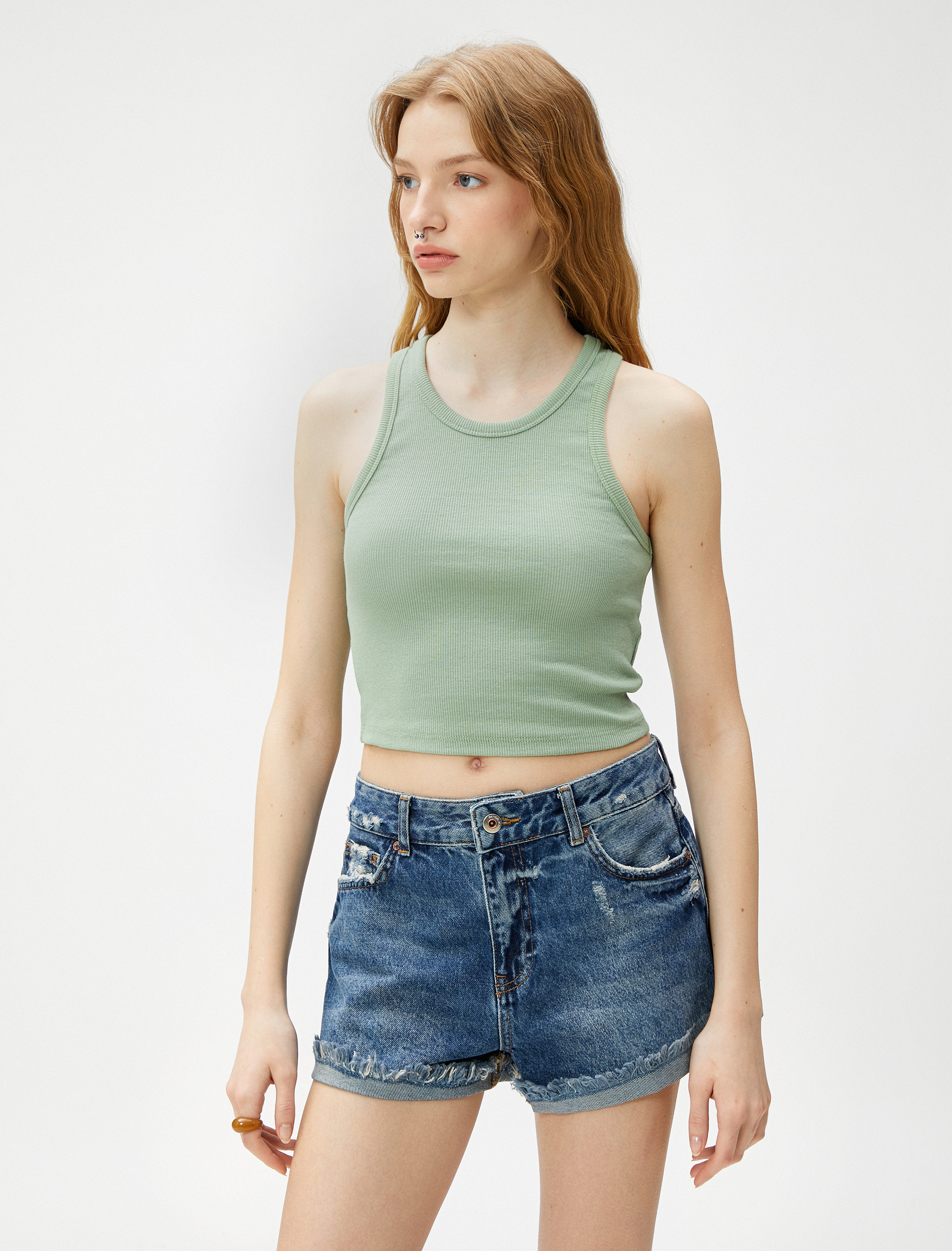   Fitilli Atlet Halter Yaka Dar Kesim Normal Boy