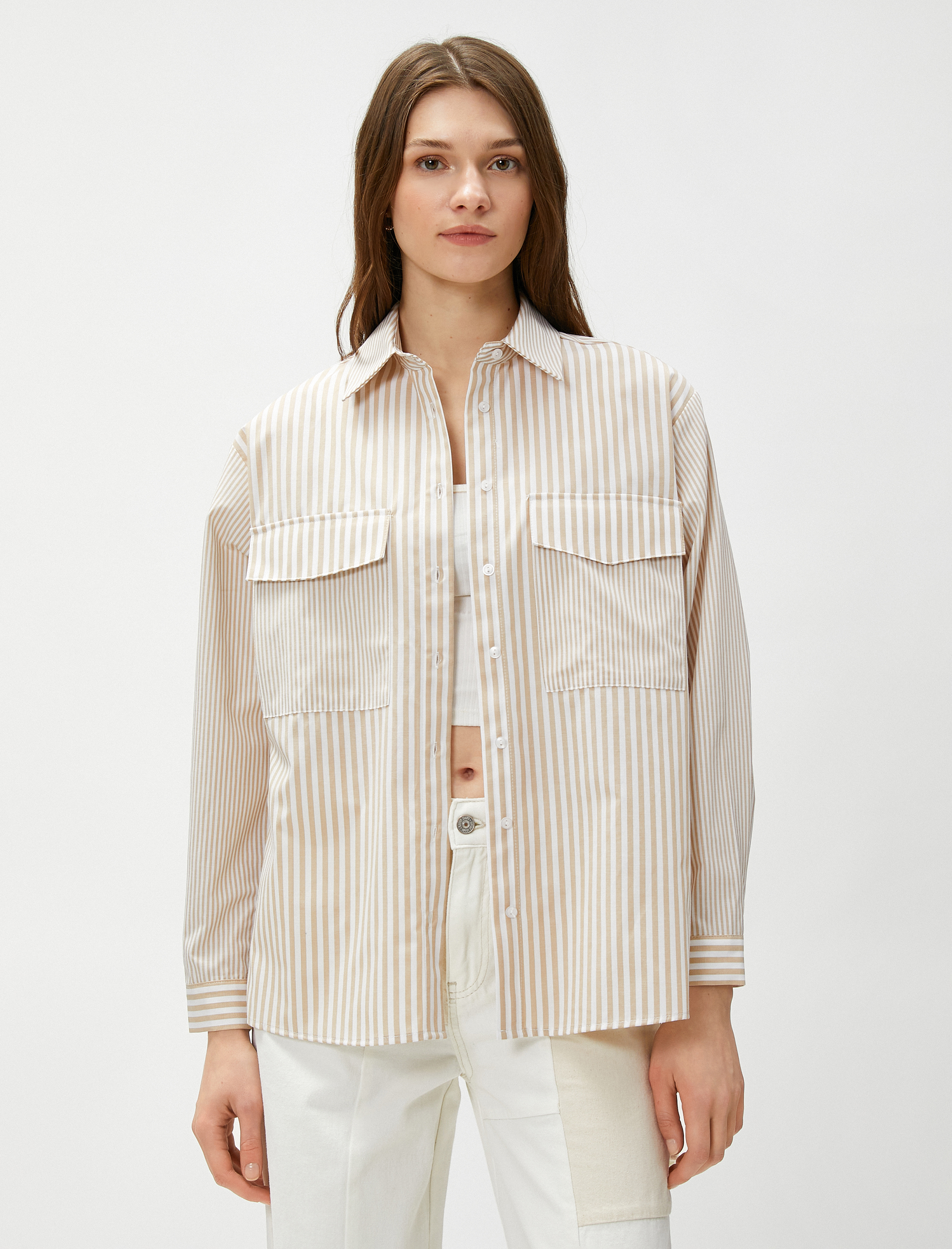   Cepli Gömlek Uzun Kollu Pamuk Karışımlı