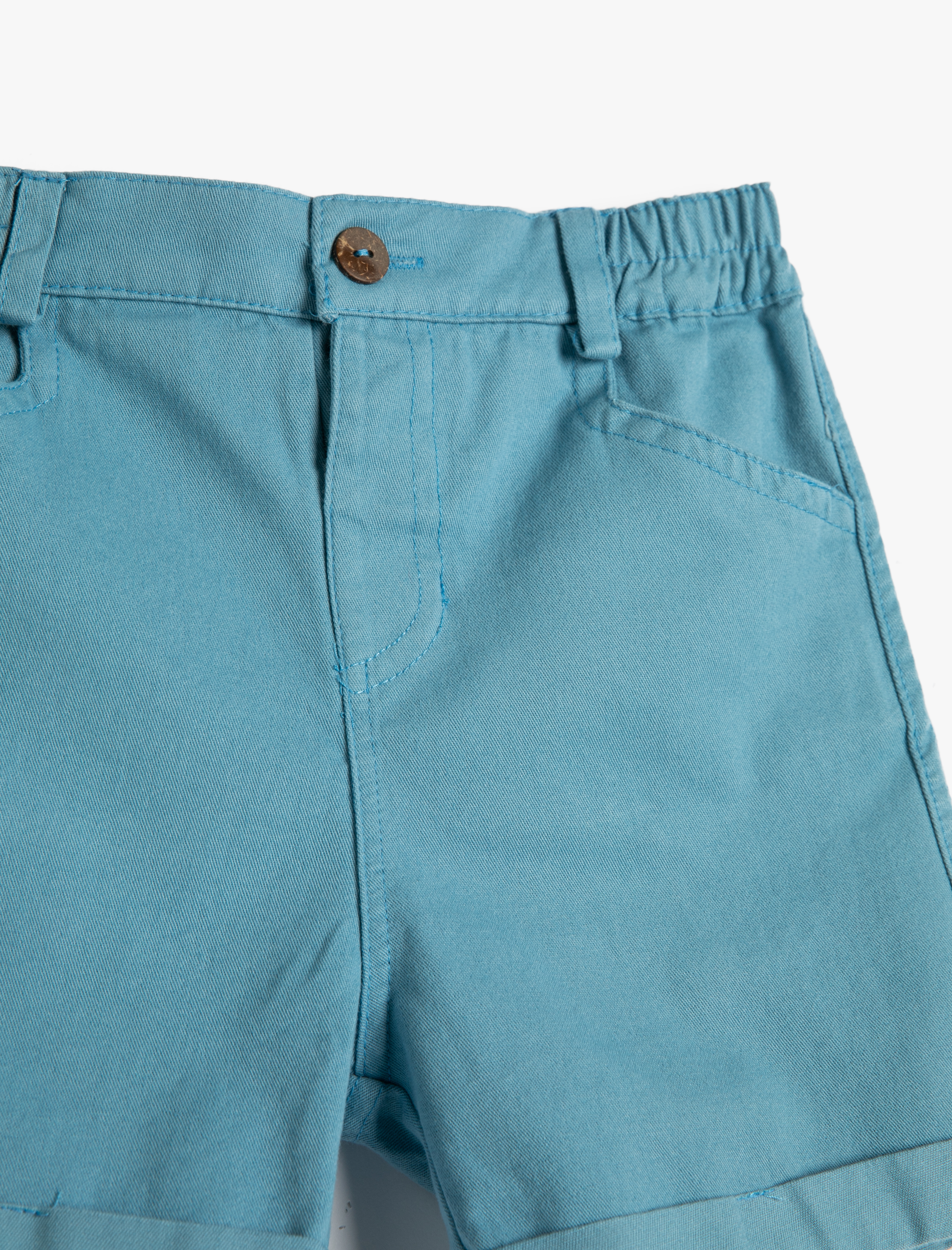  Erkek Bebek Şort Cepli Beli Lastikli Pamuklu Paçaları Kıvrık