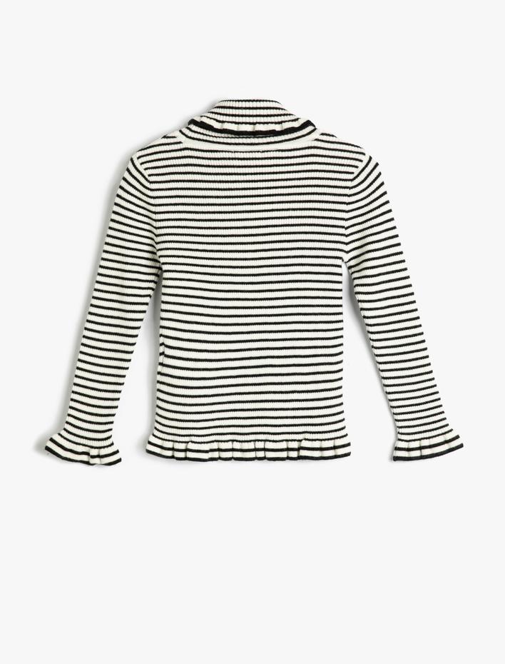 Kız Çocuk Boğazlı Kazak Kaşkorse Fırfır Detaylı Yumuşak Dokulu