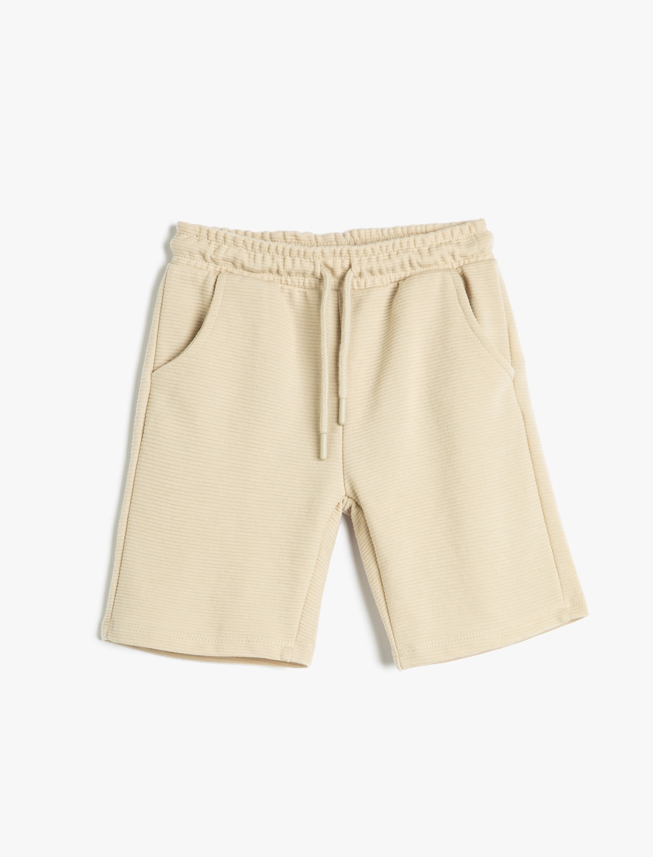  Erkek Çocuk Basic Şort Beli Bağlamalı Dokulu Cepli