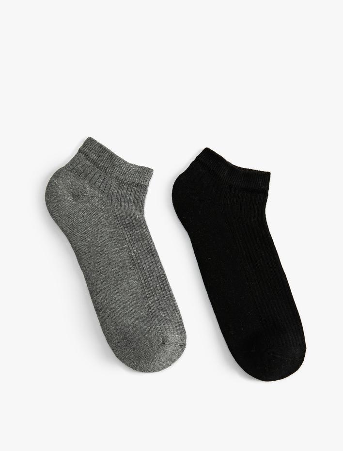Erkek 2'li Basic Patik Çorap Seti Çok Renkli