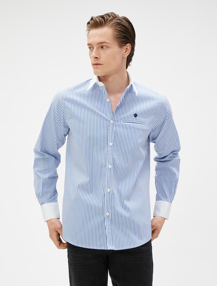  Basic Gömlek Cep Detaylı Logolu