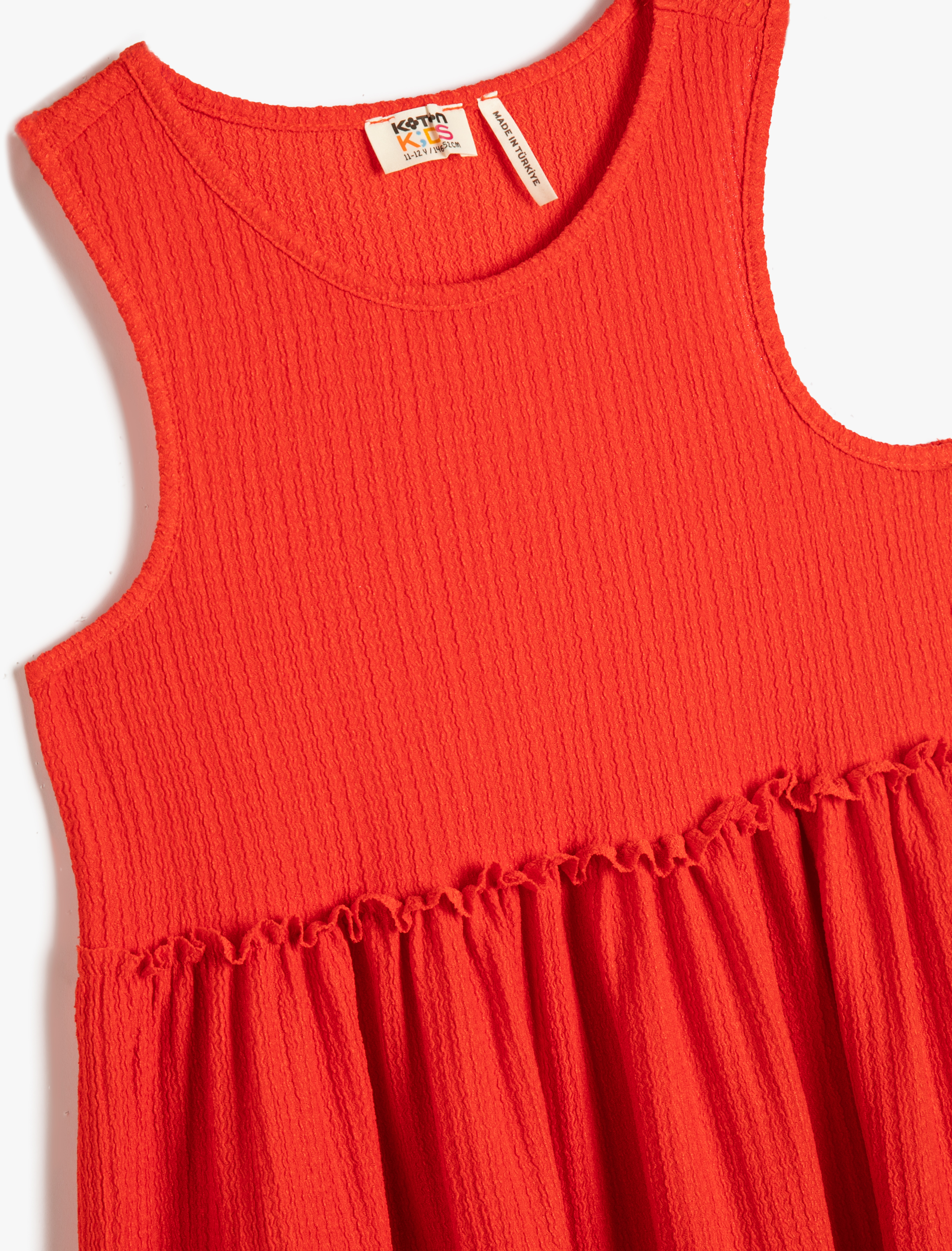  Kız Çocuk Elbise Midi Boy Halter Yaka Kolsuz Rahat Kesim