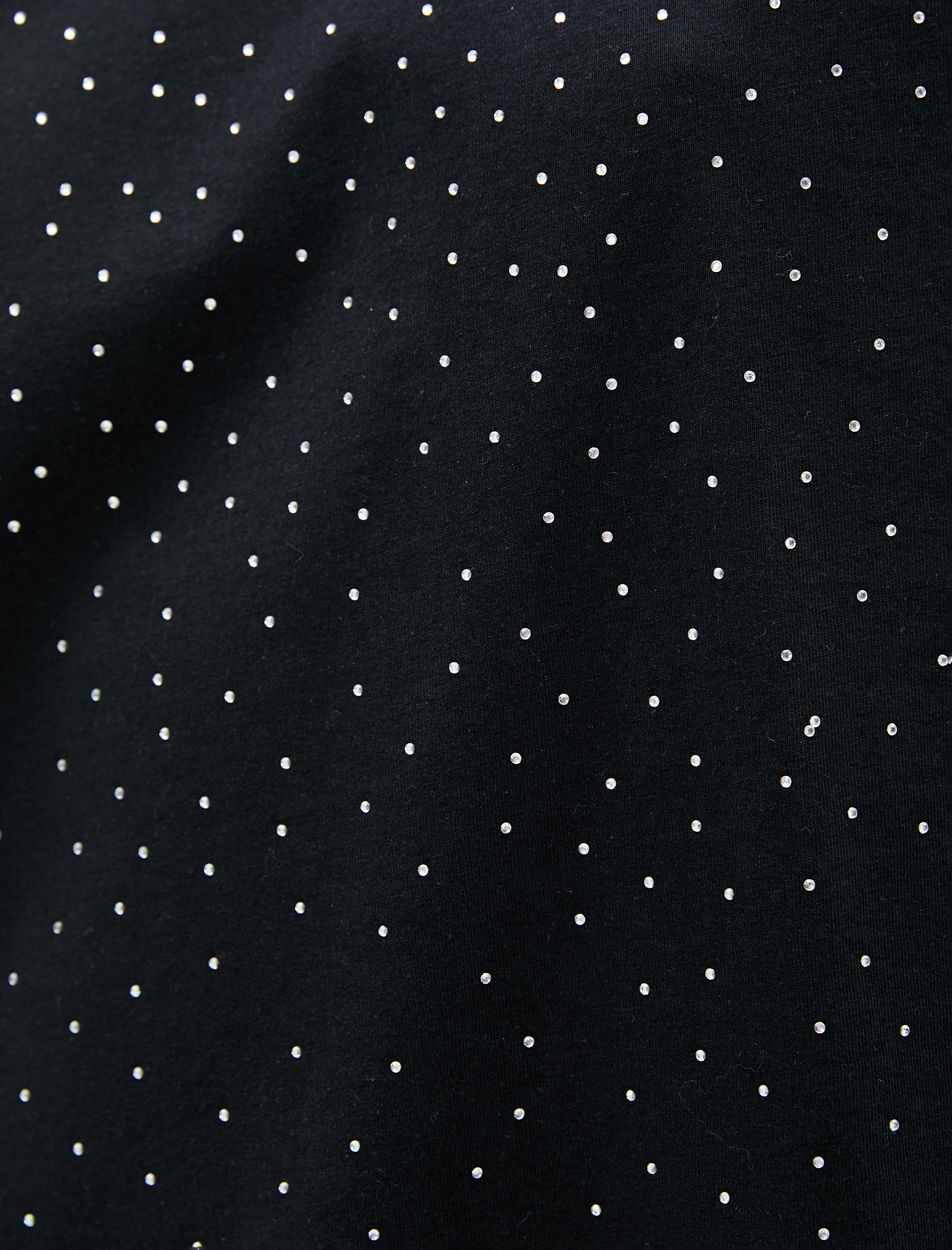   Taşlı Tişört Kısa Kollu Bisiklet Yaka Pamuklu