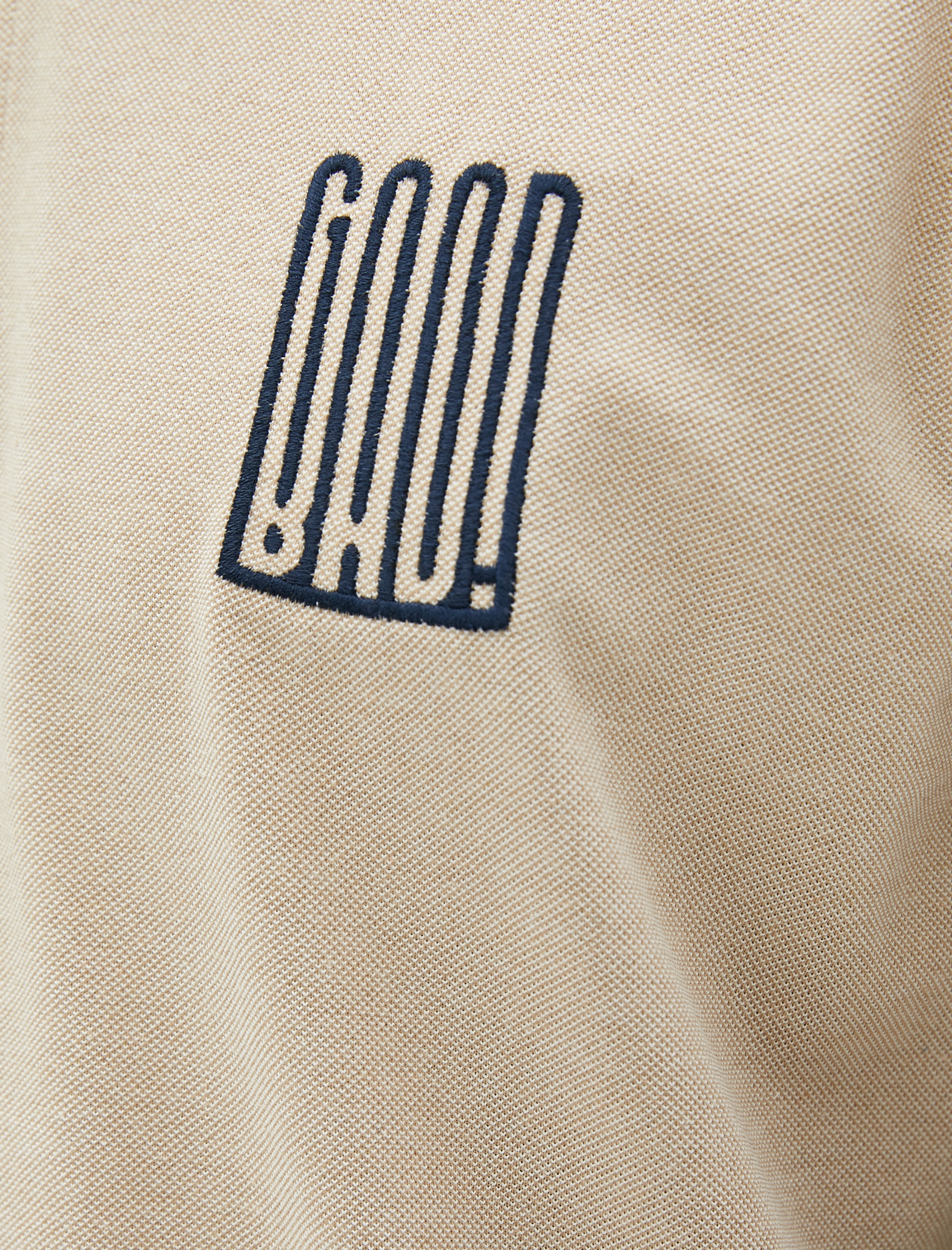   Polo Yaka Tişört Düğmeli Slogan İşlemeli Dar Kesim Kısa Kollu