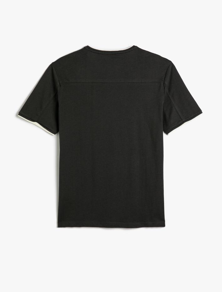  Basic Pamuklu Tişört Bisiklet Yaka Kısa Kollu