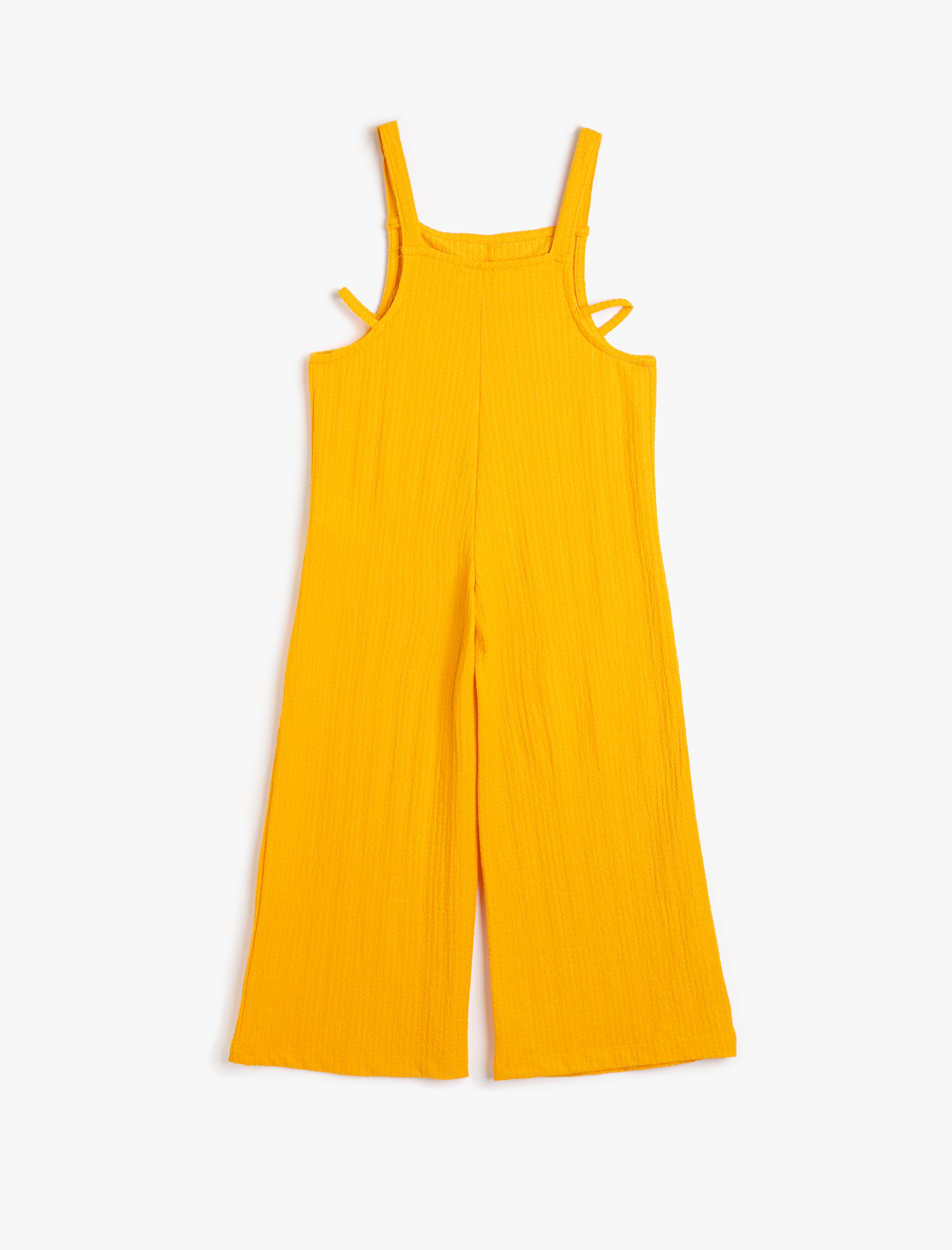  Kız Çocuk Tulum Tam Boy Pencere Detaylı Askılı Bol Kalıp