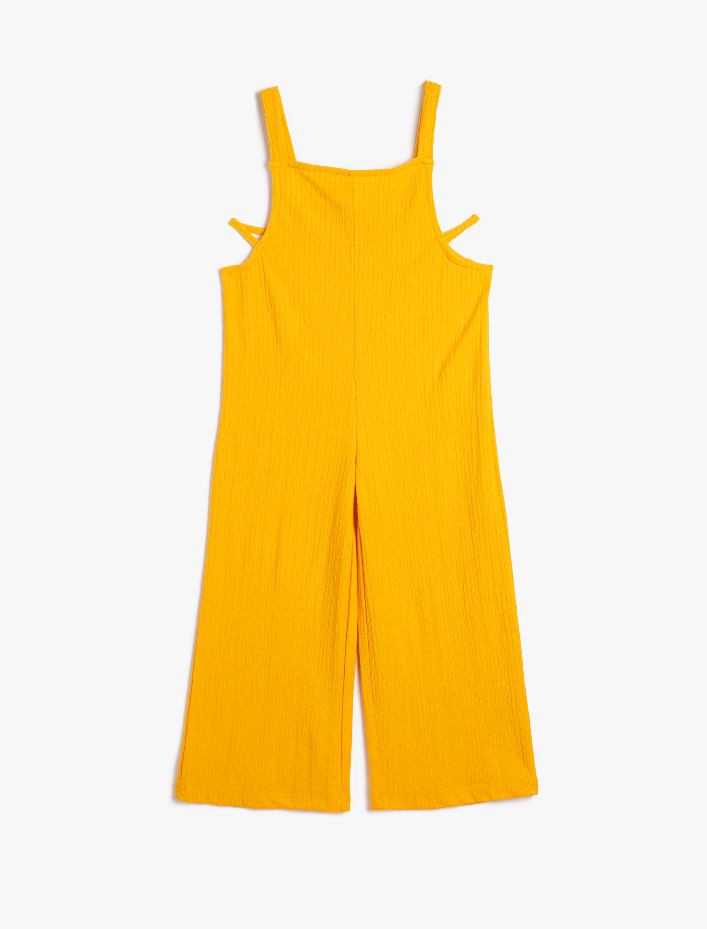  Kız Çocuk Tulum Tam Boy Pencere Detaylı Askılı Bol Kalıp