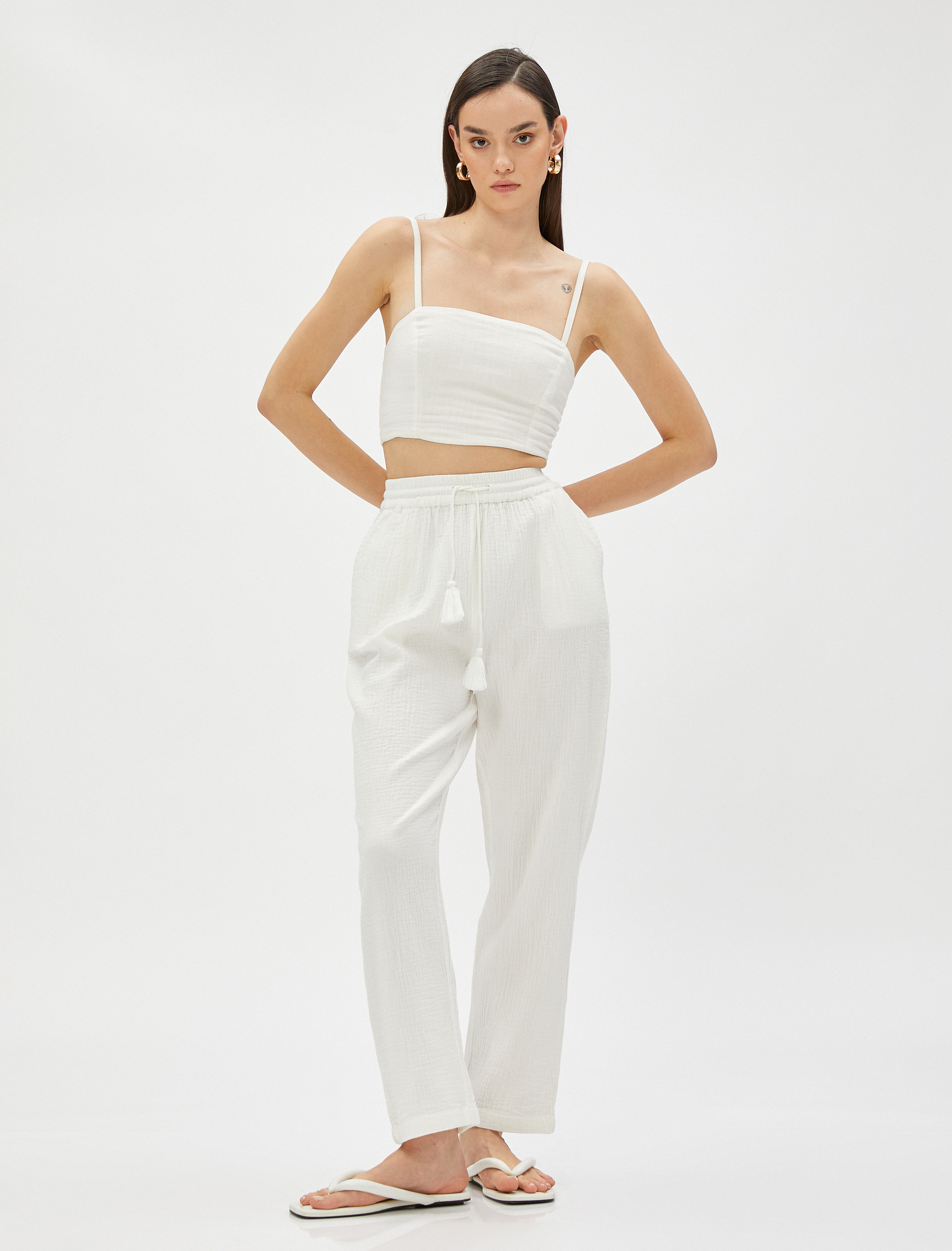   Rahat Pantolon Cepli Beli Bağlamalı