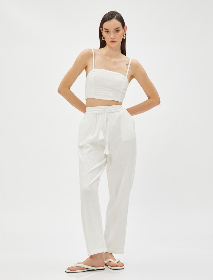  Rahat Pantolon Cepli Beli Bağlamalı