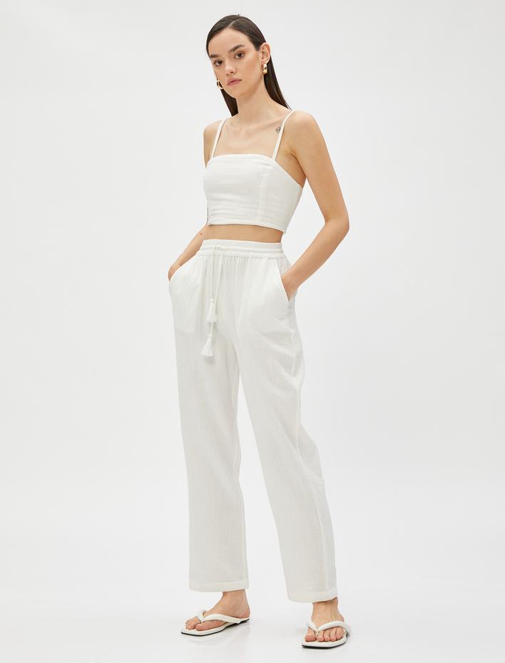  Rahat Pantolon Cepli Beli Bağlamalı