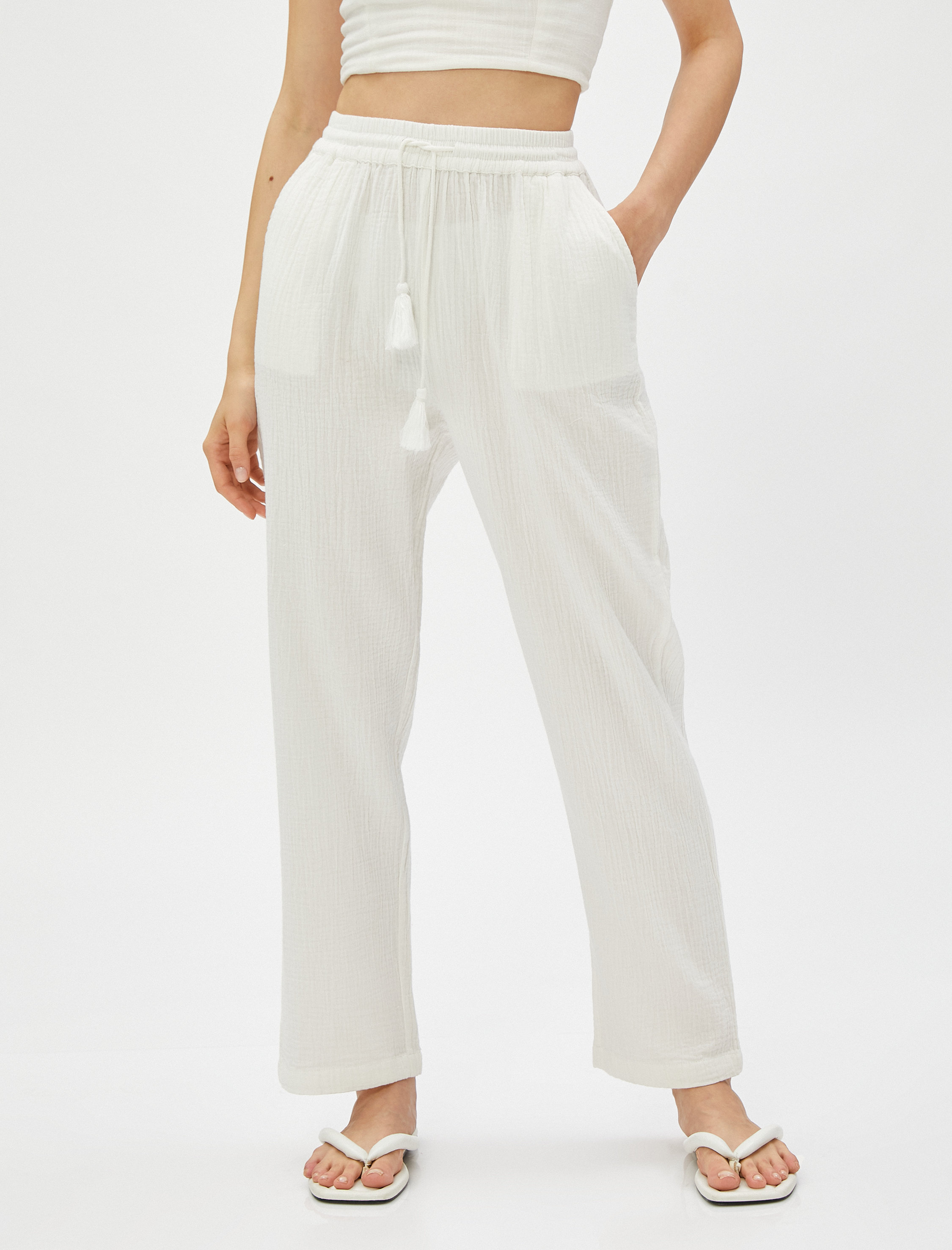   Rahat Pantolon Cepli Beli Bağlamalı