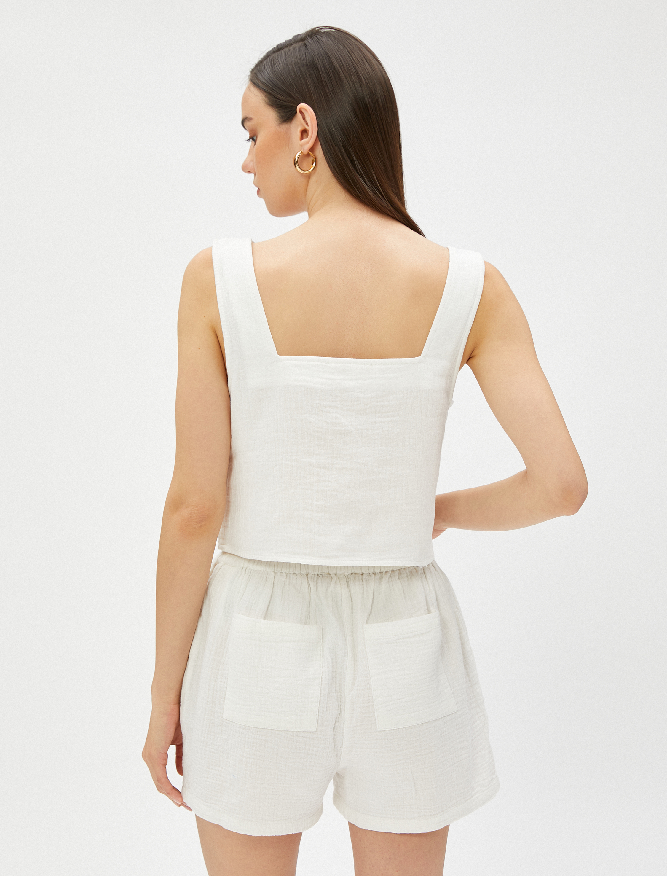   Crop Atlet Kalın Askılı Pamuklu